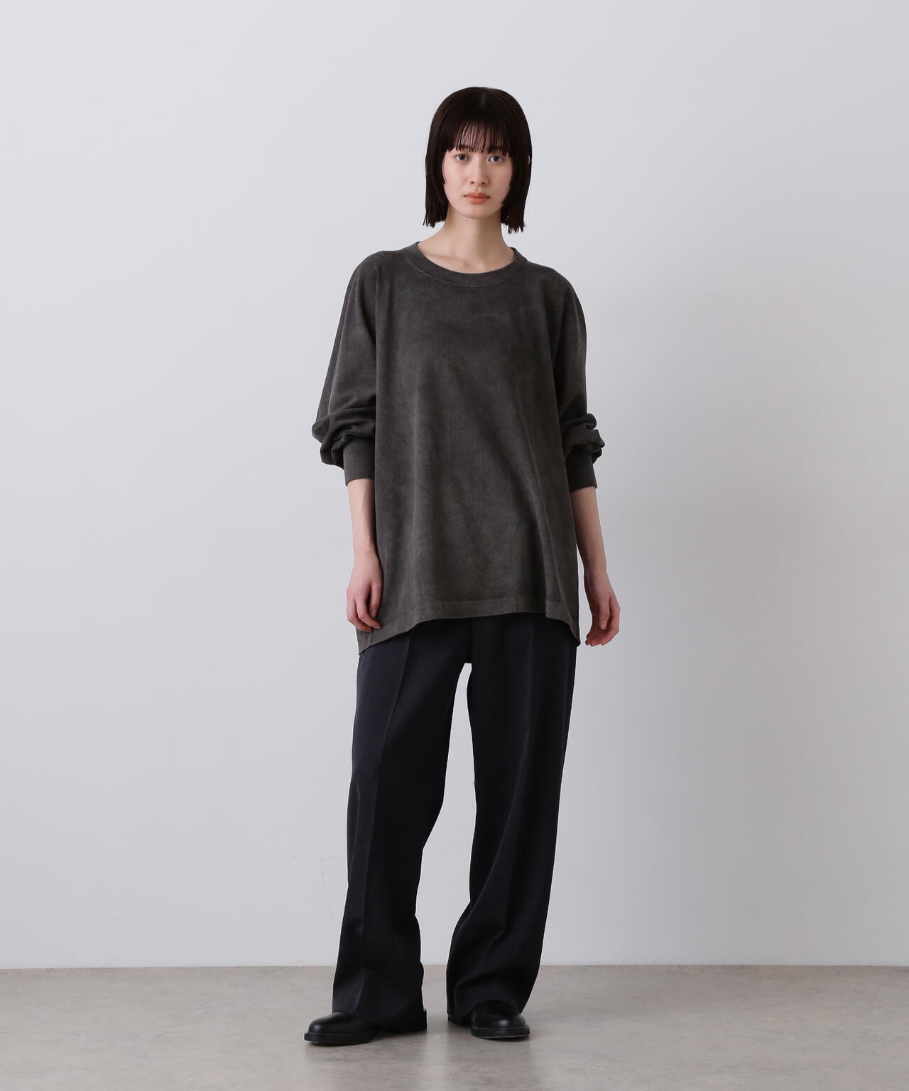 YLÈVE / OPEN END COTTON PIGMENT DYE PULL OVER