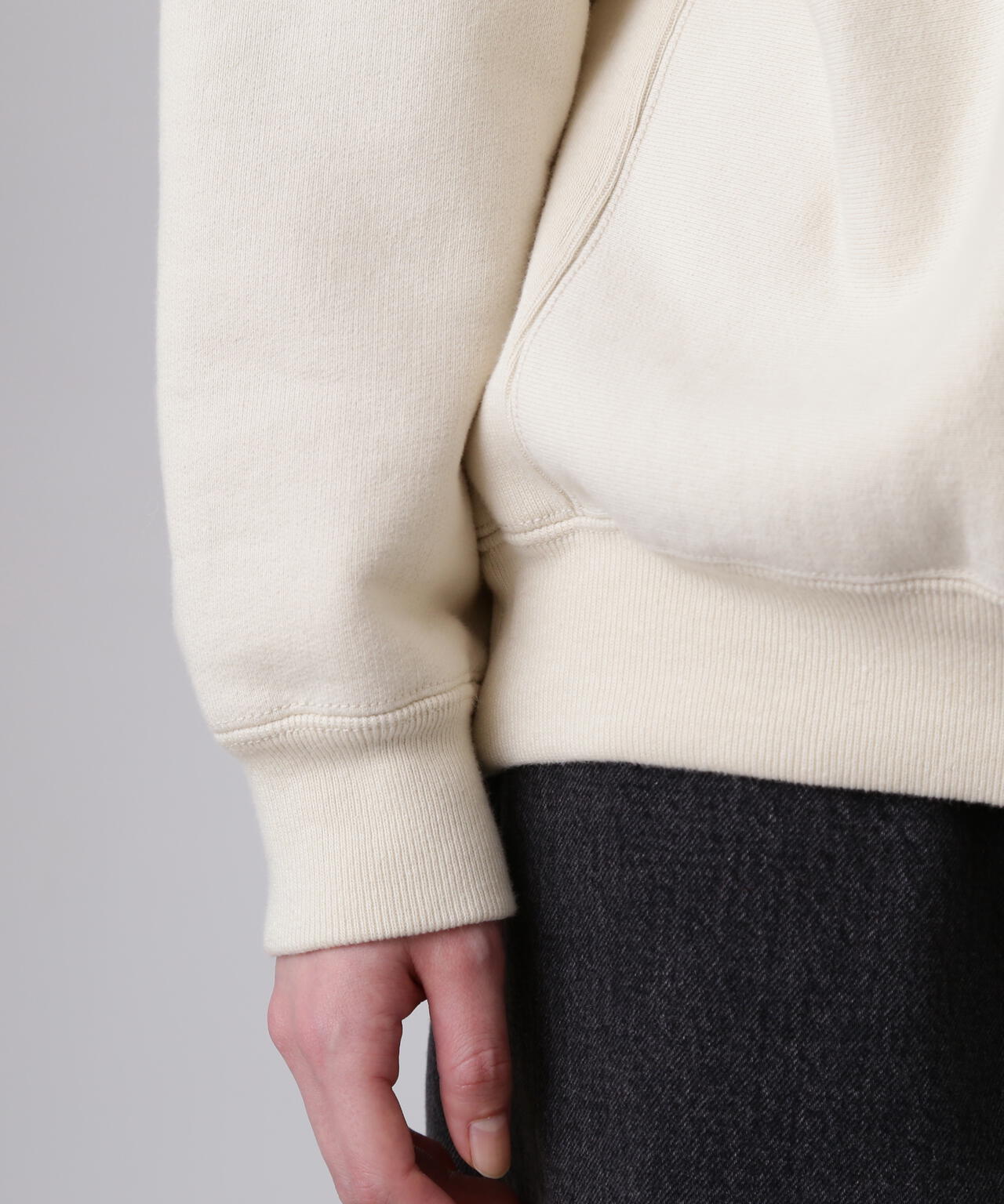 YLÈVE / HEAVY WEIGHT FLEECE BLEACH SNAP PULLOVER