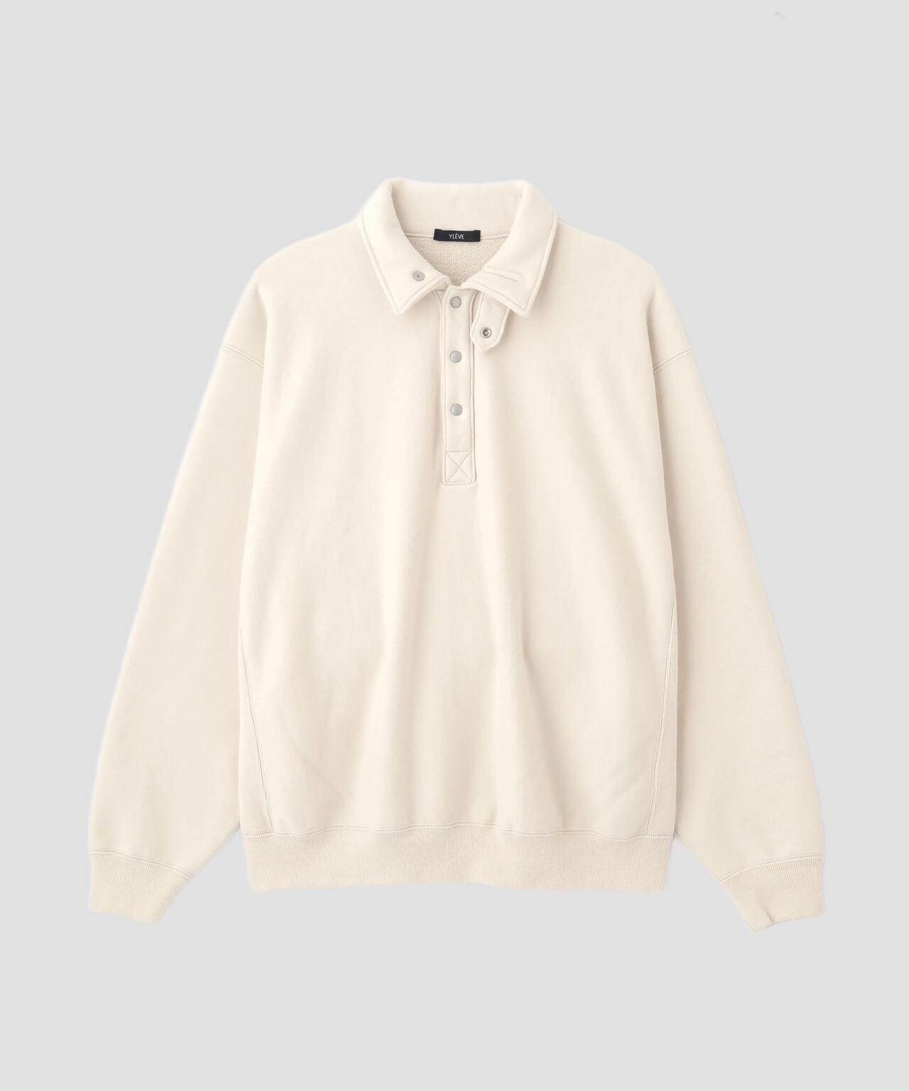 YLÈVE / HEAVY WEIGHT FLEECE BLEACH SNAP PULLOVER
