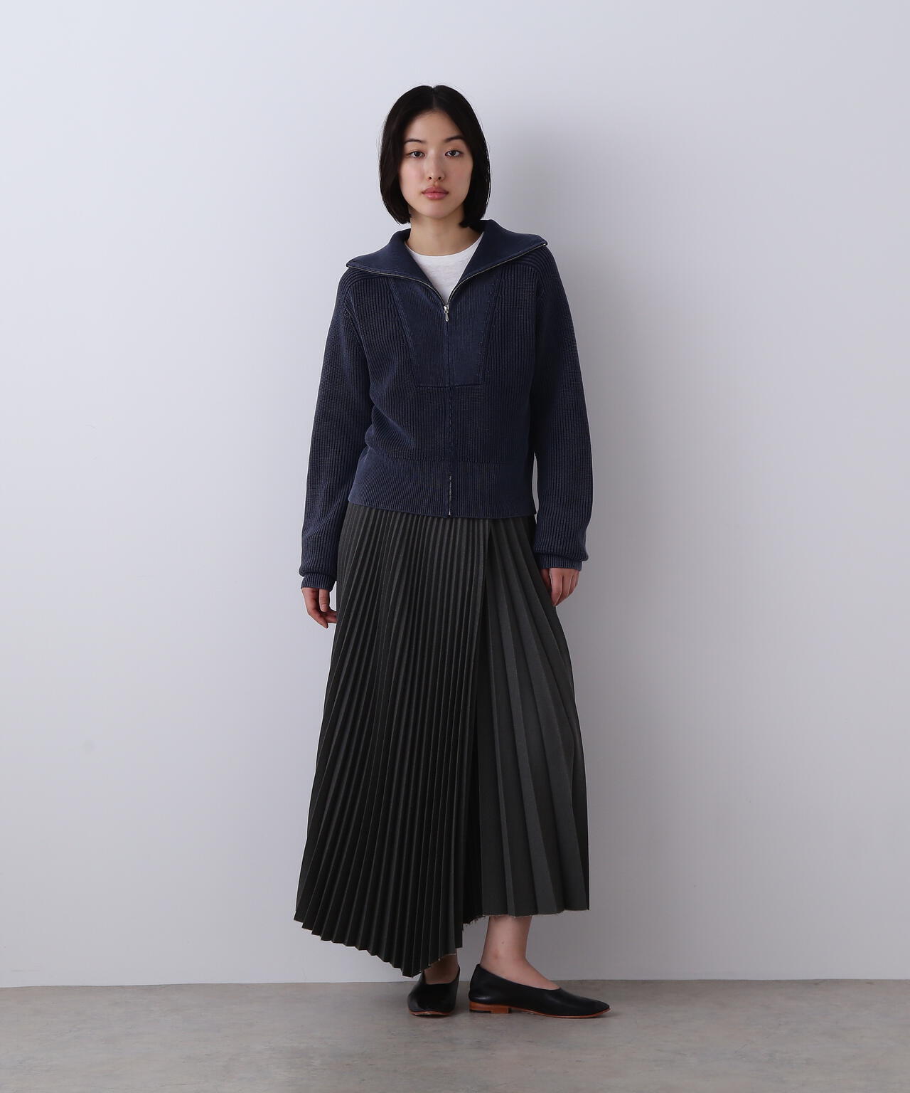 YLEVE / VINTAGE PIGMENTDYE WOOL PLEATED SKIRT | YLÈVE（イレーヴ
