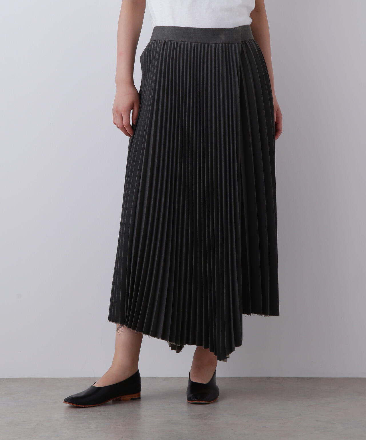 YLEVE / VINTAGE PIGMENTDYE WOOL PLEATED SKIRT