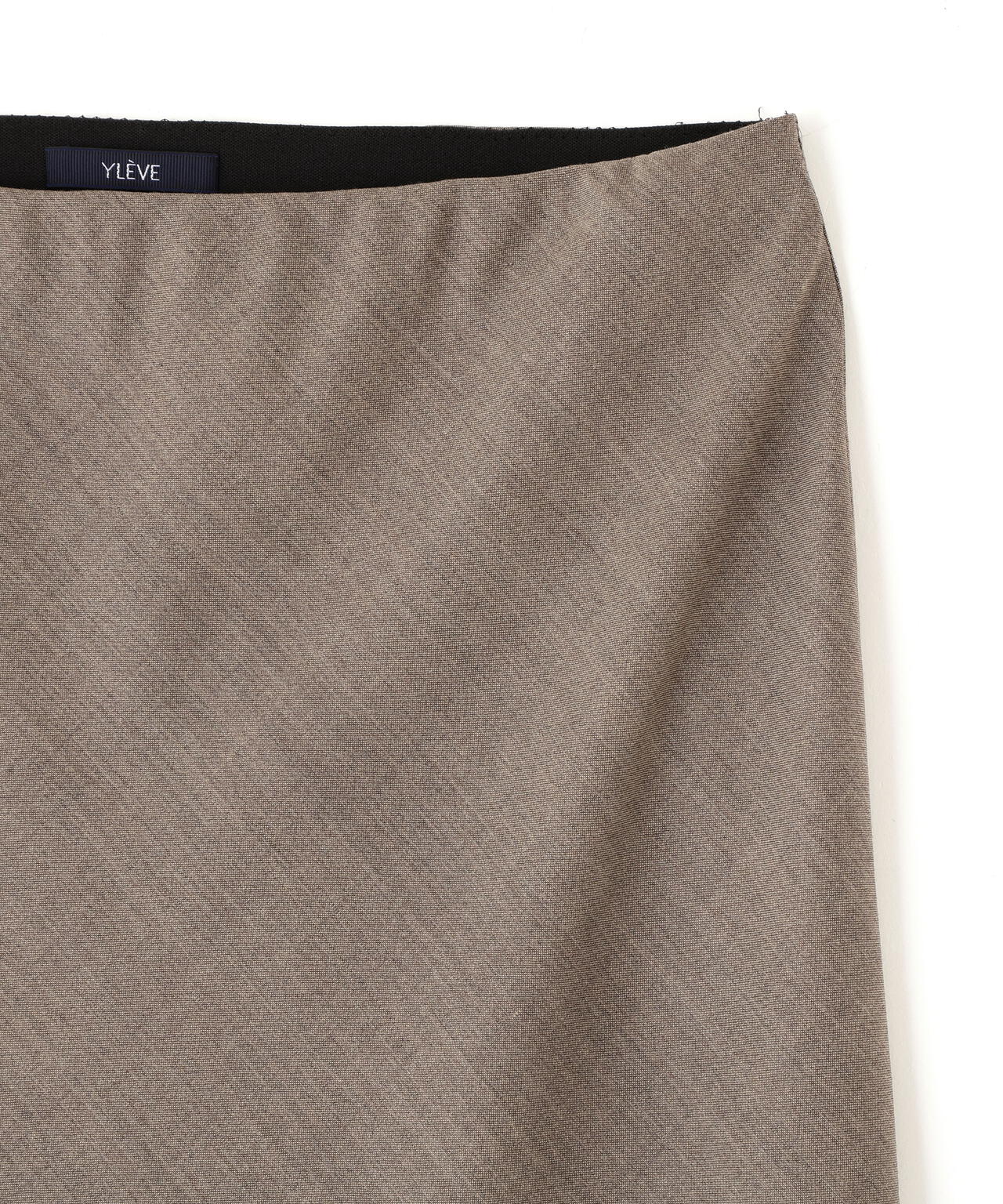 YLEVE / SUPER120'S CHAMBRAY WOOL BIAS SKIRT