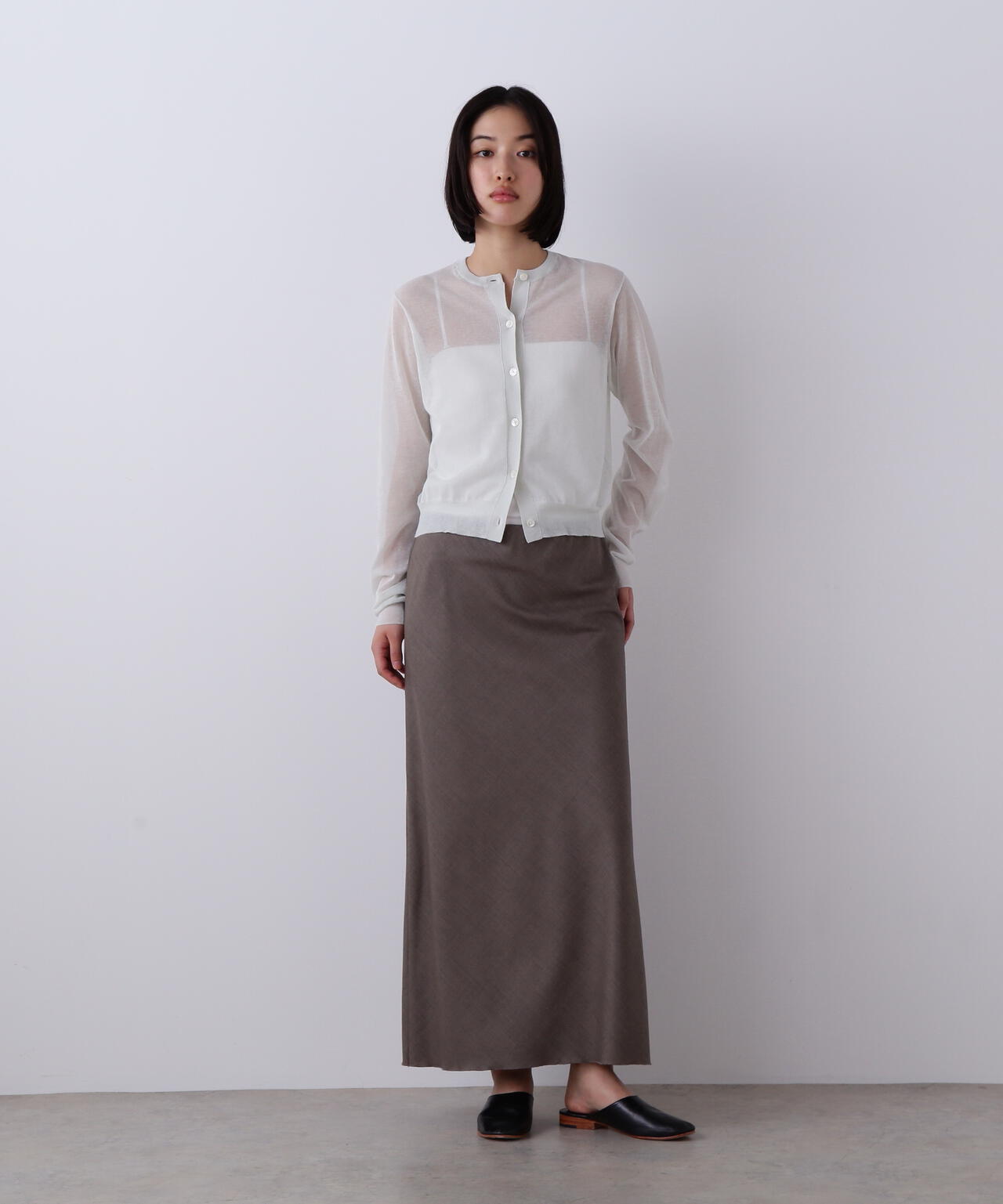YLEVE / SUPER120'S CHAMBRAY WOOL BIAS SKIRT | YLÈVE（イレーヴ