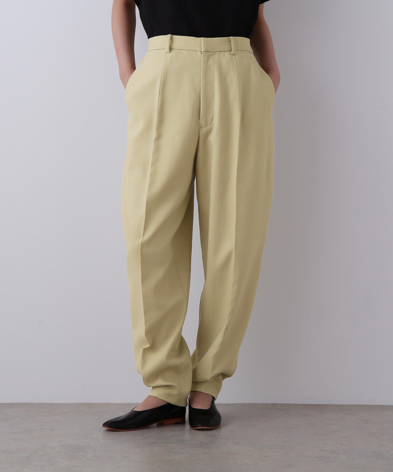 YLEVE / 100/2 GV TWILL DOUBLE WEAVE CURVED TROUSERS