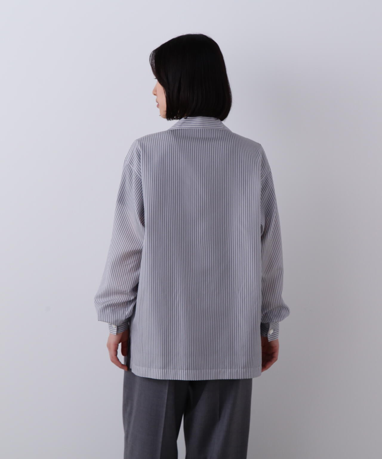 YLÈVE＞ACETATE CUPRA STRIPE PAJAMA SH YLEVE / ACETATE CUPRA STRIPE