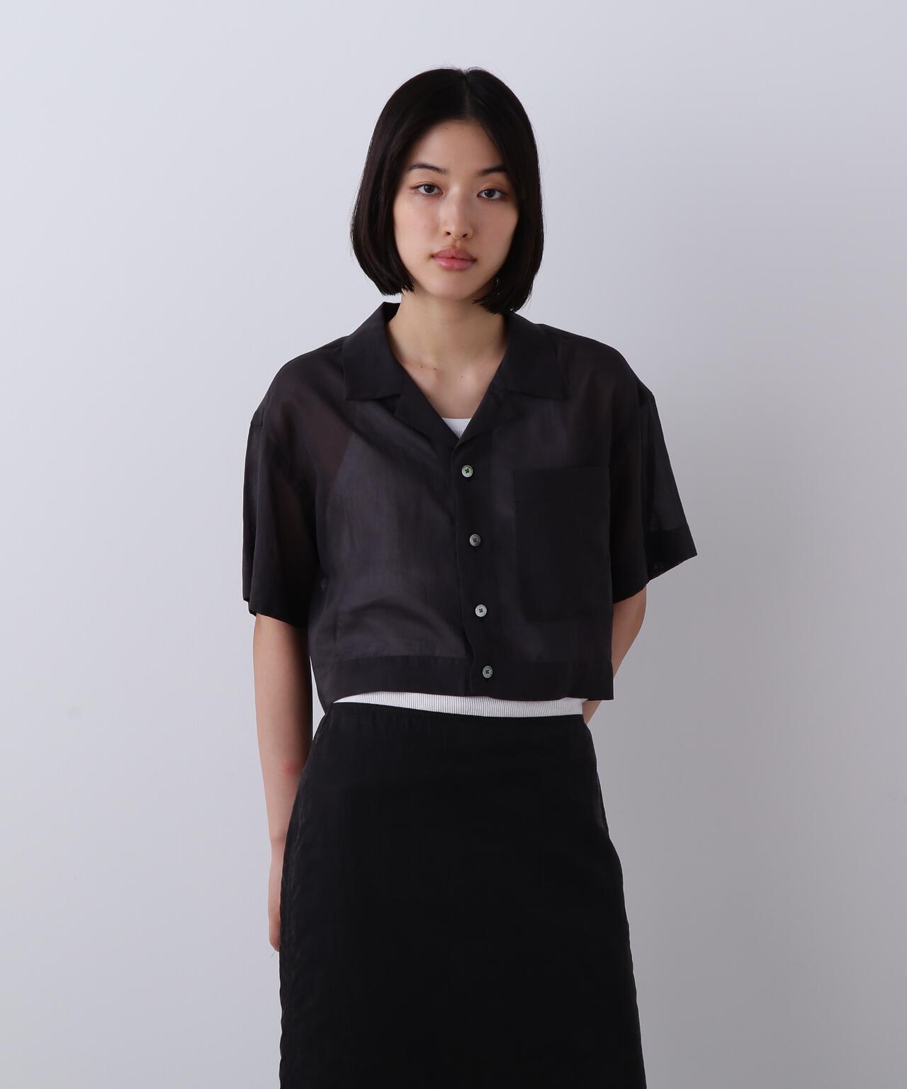 YLEVE イレーヴ　ショート丈　シャツ YLEVE / COTTON VOILE LAWN SHORT SLEEVE SHIRT | YLÈVE（イレーヴ