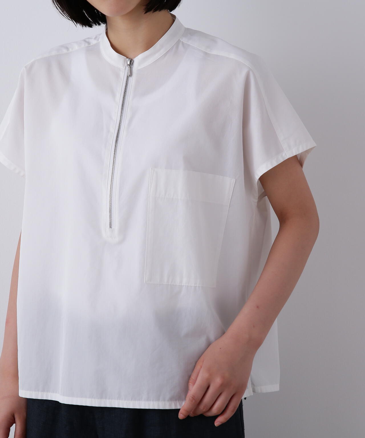YLEVE / COTTON CUPRA HALF ZIP SHIRT | YLÈVE（イレーヴ） ｜【公式