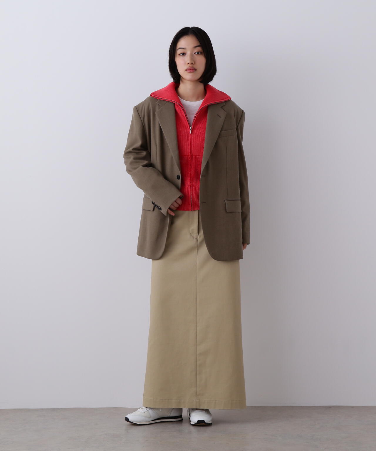 YLÈVE / FADED STONEWASH KNIT ZIP PULLOVER