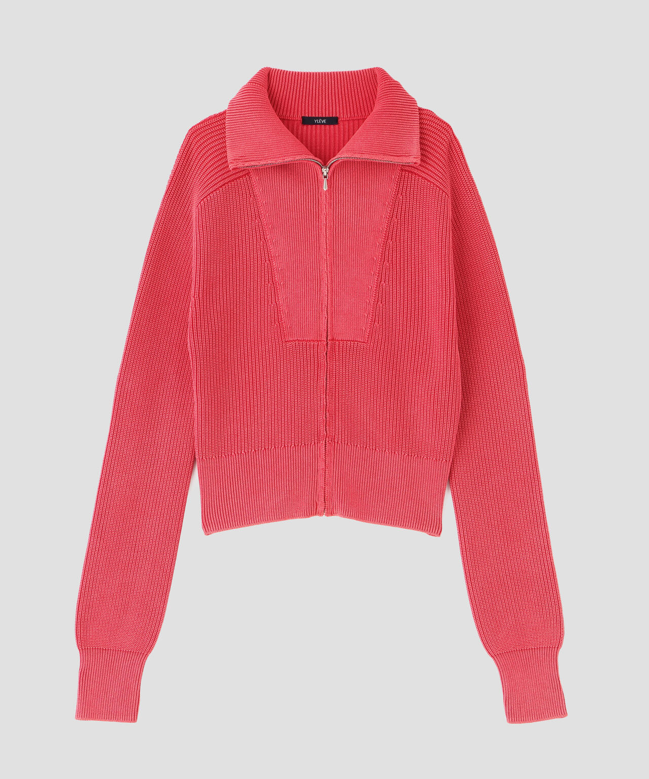 YLÈVE / FADED STONEWASH KNIT ZIP PULLOVER