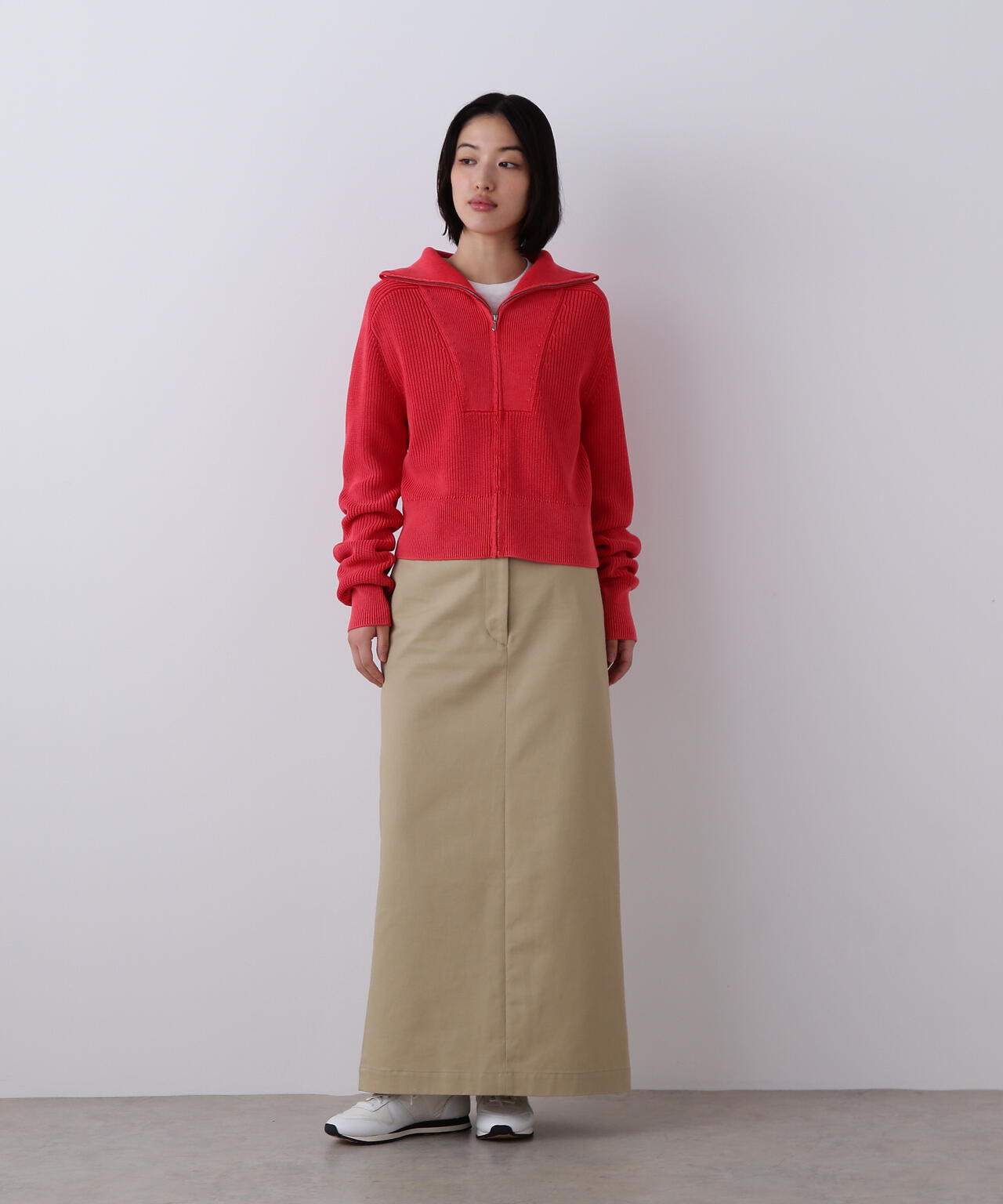 YLÈVE / FADED STONEWASH KNIT ZIP PULLOVER | YLÈVE（イレーヴ