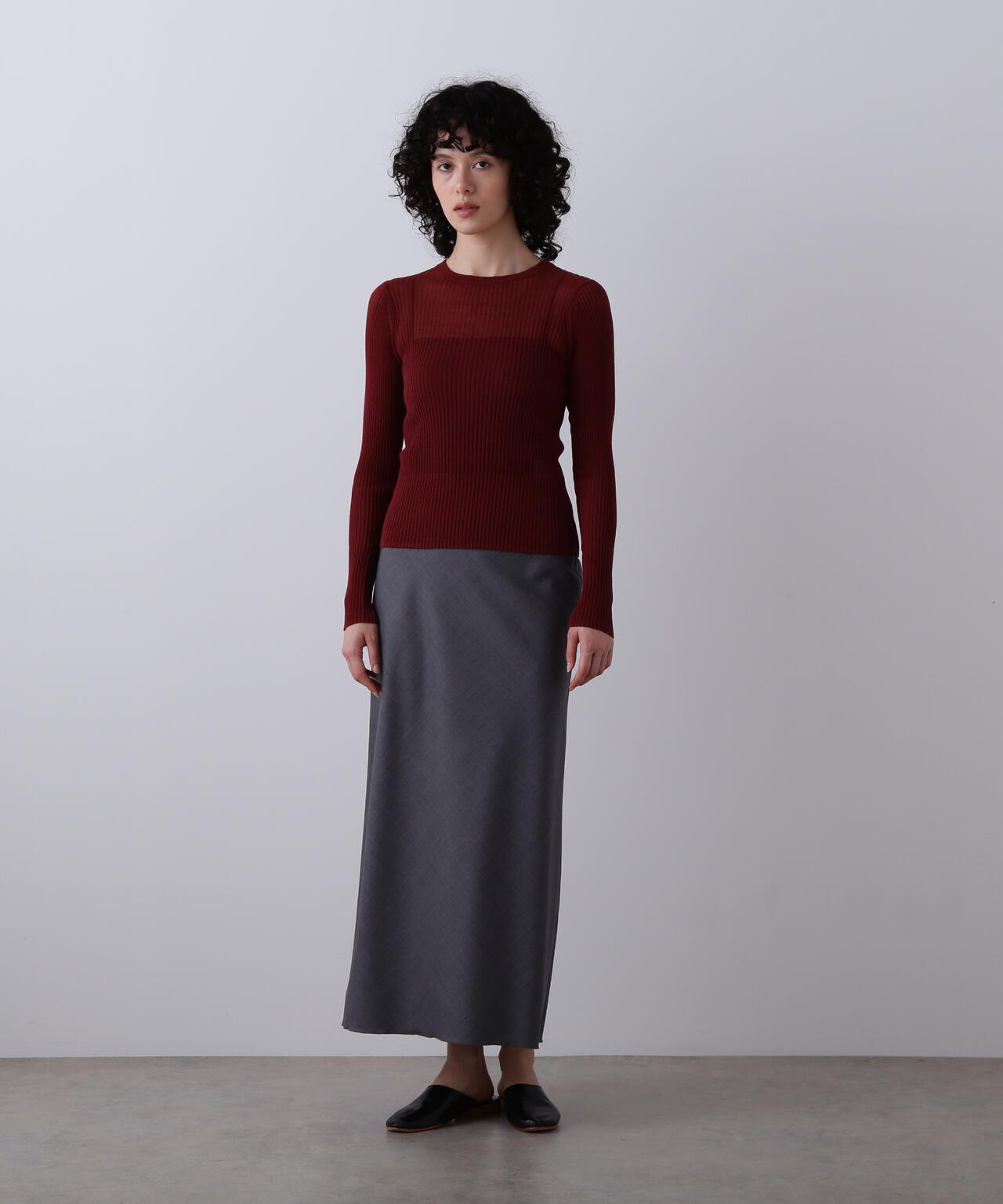 YLEVE / SHEER RIB KNIT LONG SLEEVE PULLOVER | YLÈVE（イレーヴ