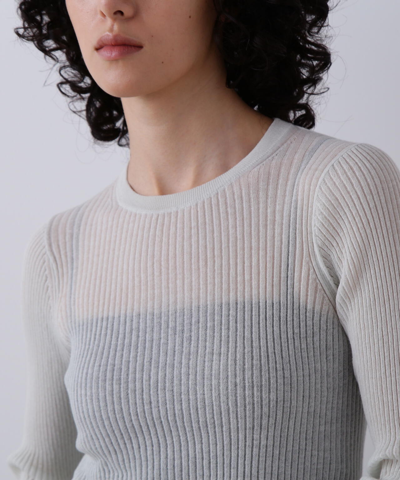 イレーヴ 長袖セーター サイズF レディース YLEVE / SHEER RIB KNIT LONG SLEEVE PULLOVER | YLÈVE（イレーヴ