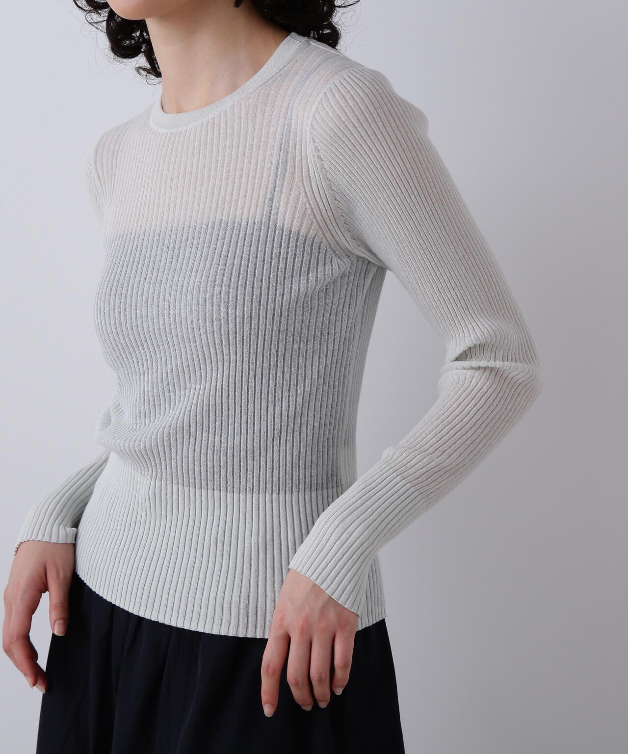 YLEVE / SHEER RIB KNIT LONG SLEEVE PULLOVER | YLÈVE（イレーヴ