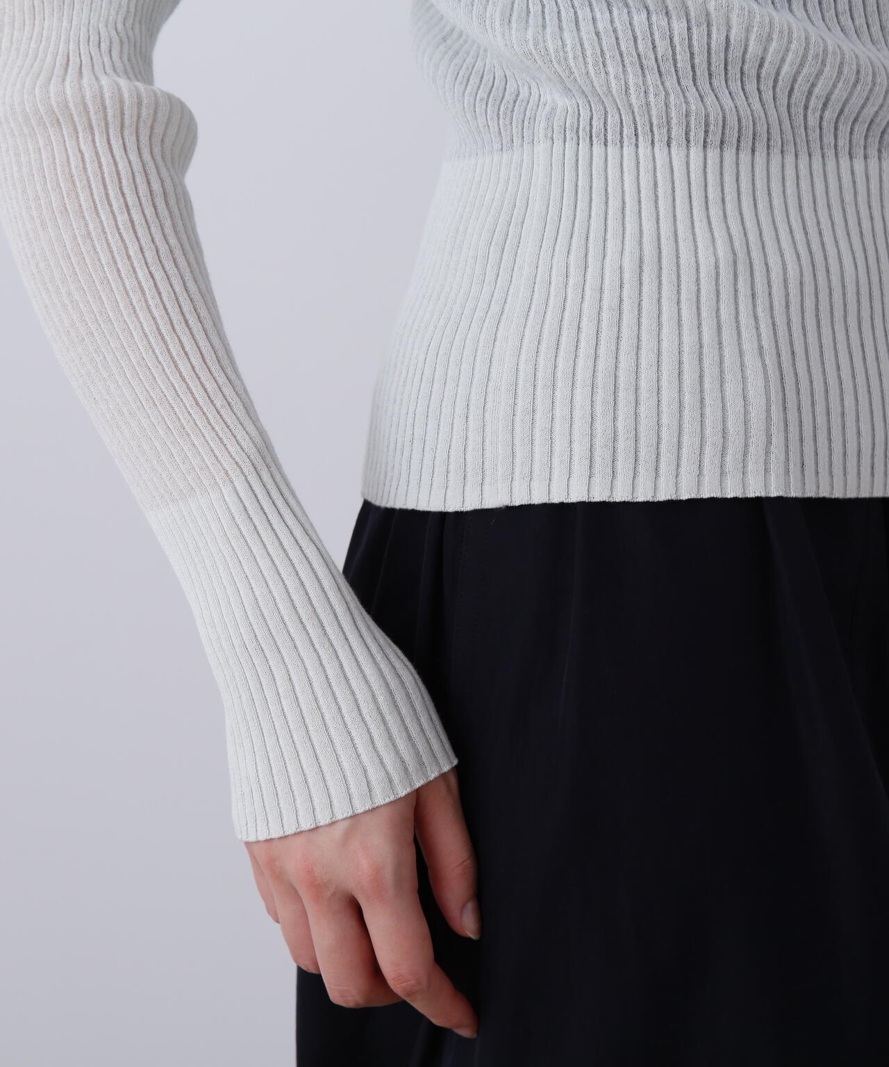 YLEVE / SHEER RIB KNIT LONG SLEEVE PULLOVER | YLÈVE（イレーヴ