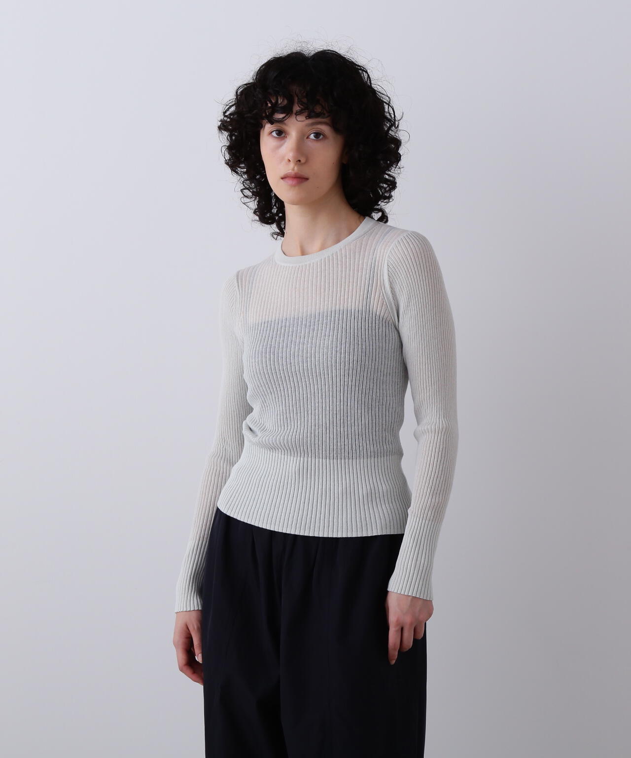 YLEVE / SHEER RIB KNIT LONG SLEEVE PULLOVER | YLÈVE（イレーヴ