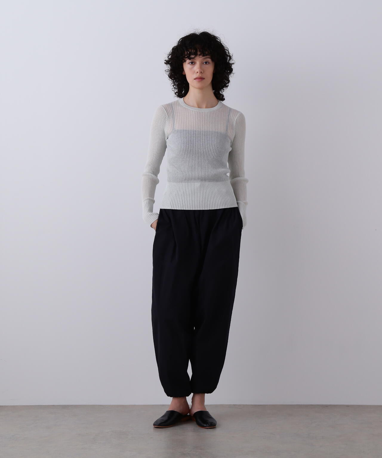 YLEVE / SHEER RIB KNIT LONG SLEEVE PULLOVER | YLÈVE（イレーヴ