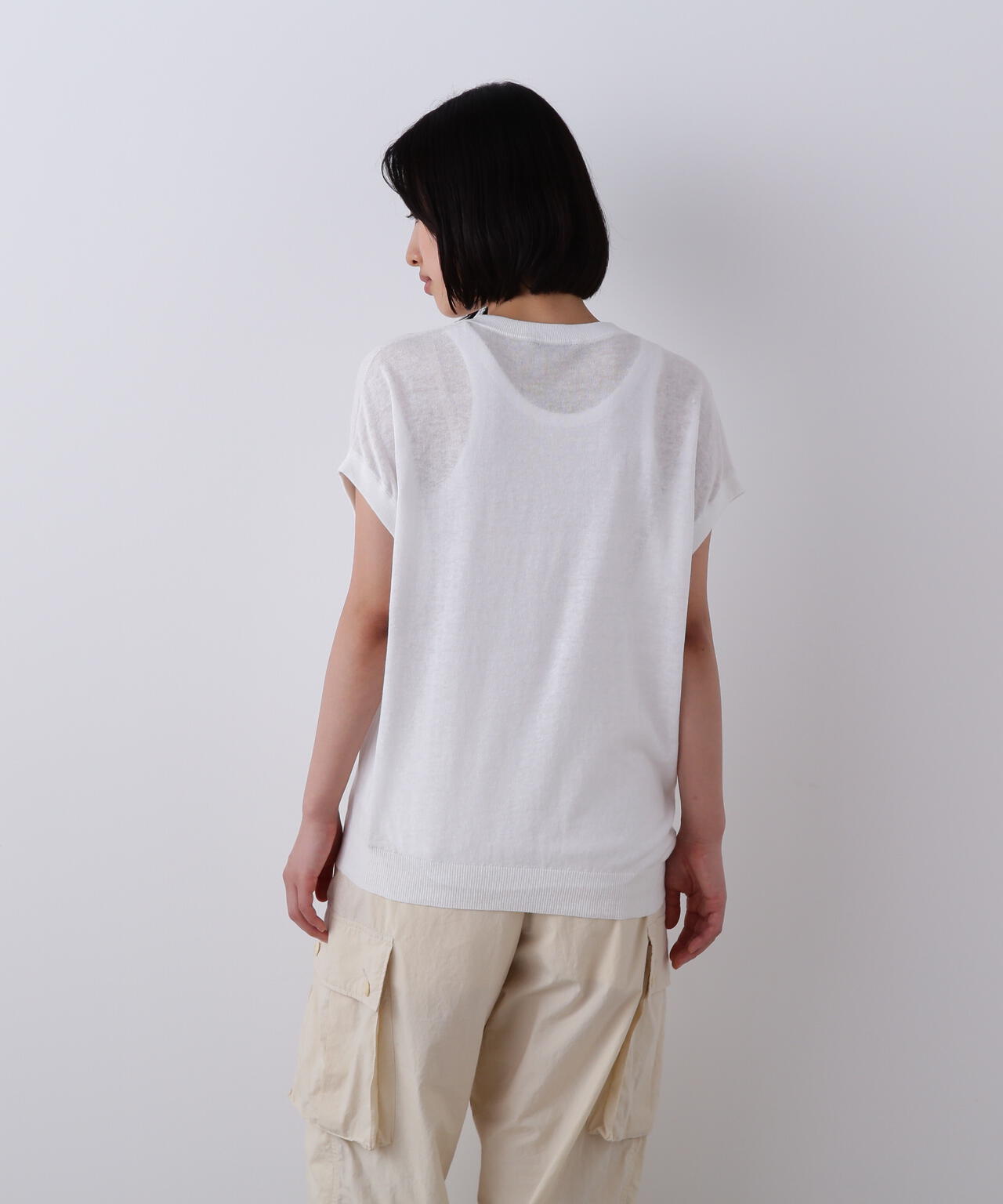 YLEVE / COTTON LINEN KNIT ASYMMETRY PULLOVER | YLÈVE（イレーヴ