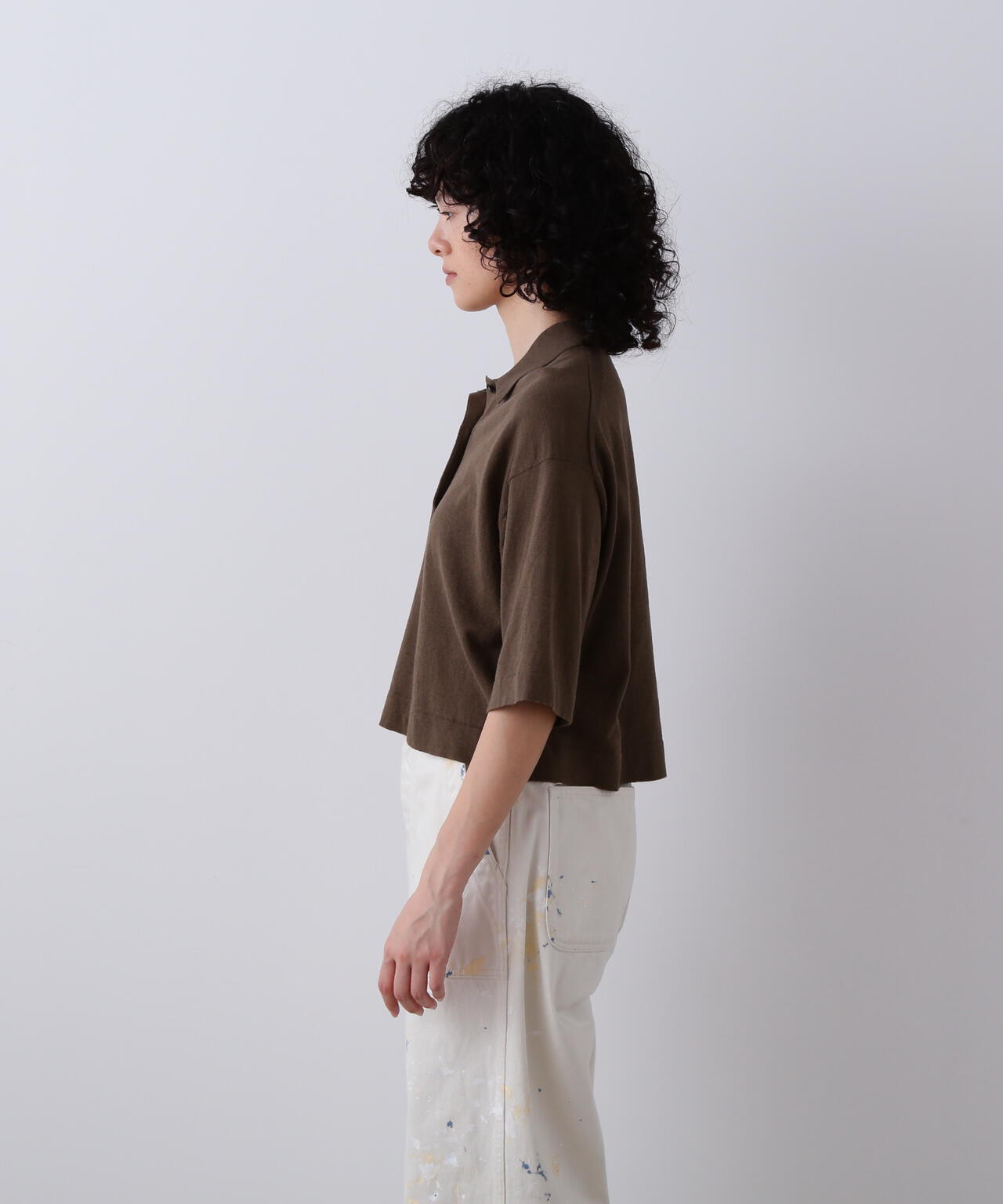 YLEVE / COTTON LINEN KNIT POLO