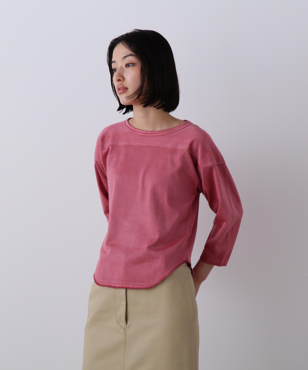 YLEVE / COTTON RAYON PIGMENT DYE FOOTBALL PULLOVER