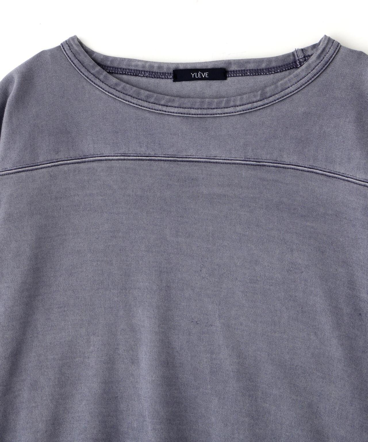 f*4様 YLEVE RAYON COTTON PIGMENT DYE BLOU Pigment Dye Open End Cotton T - Blue Gray