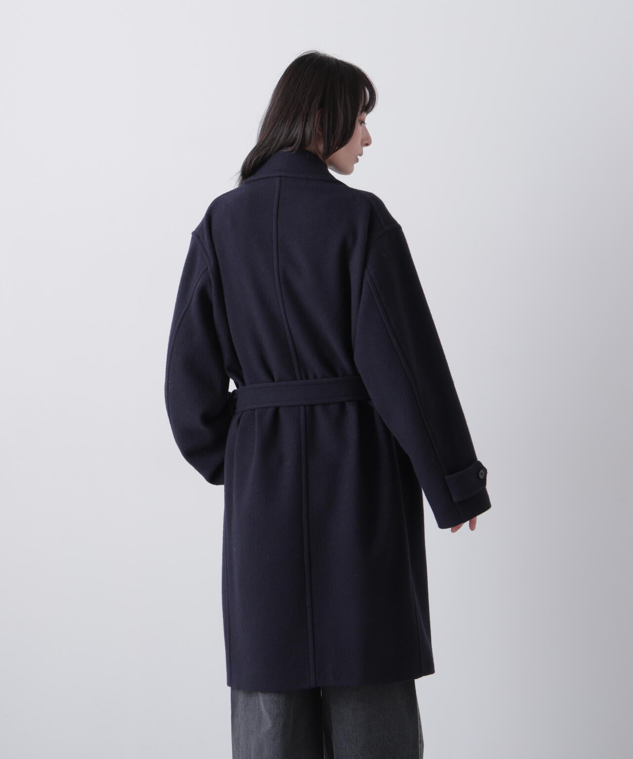 極美品✨YLEVE イレーヴ アルパカ シャギーコート ベルト付き ネイビー M YLEVE / BLANKET-BRUSHED WOOL LONG COAT | YLÈVE（イレーヴ