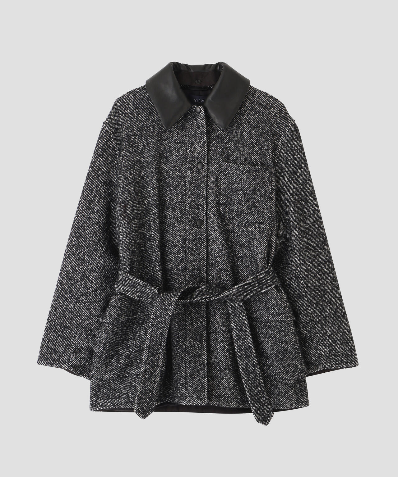 美品▲定価6.4万円▲yleveイレーヴ //ツイードジャケット 黒 YLEVE / NEPPED TWEED COVERALL JACKET | YLÈVE（イレーヴ） ｜【公式