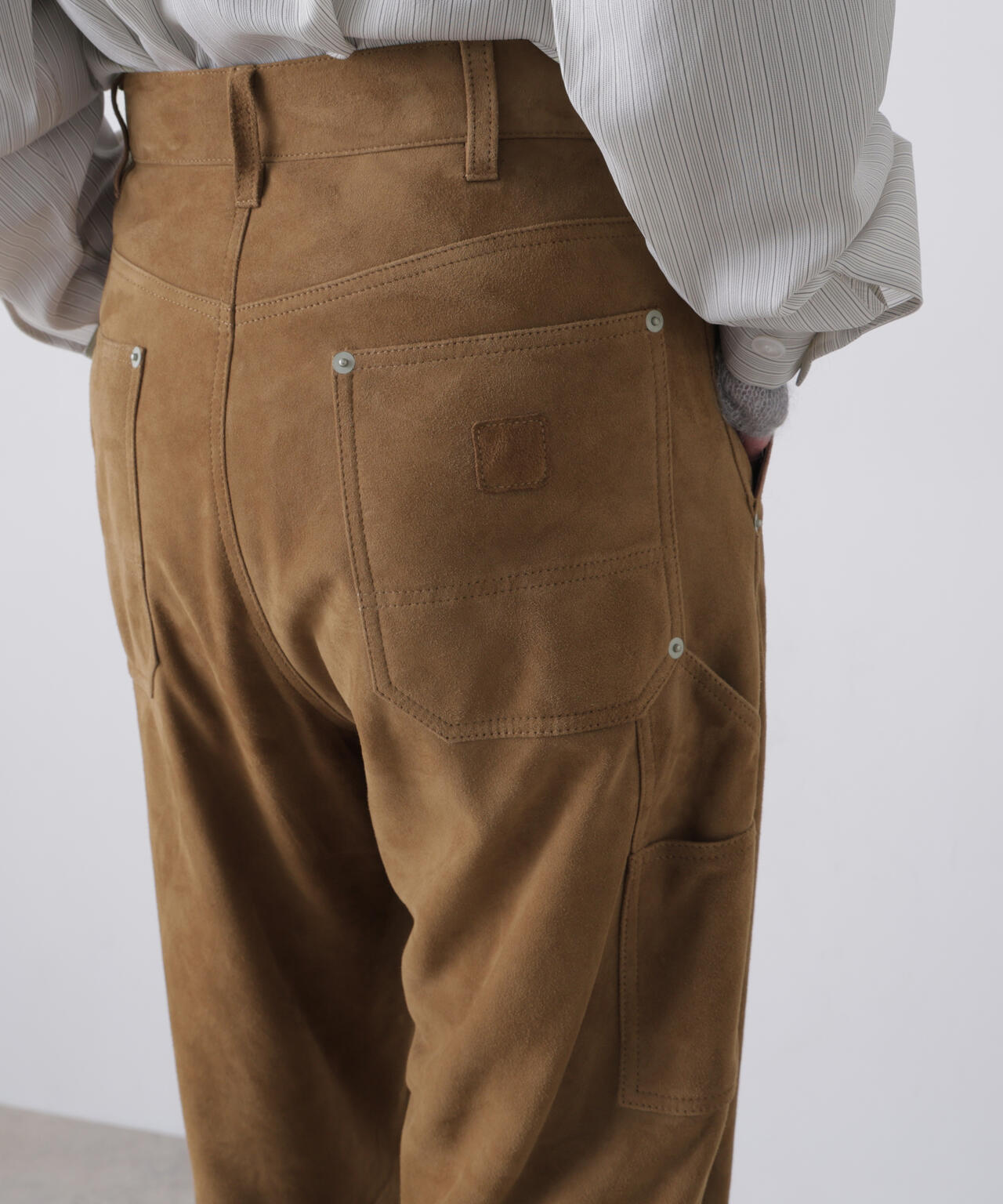 YLEVE / ROUGH GOAT SUEDE PAINTER PANTS