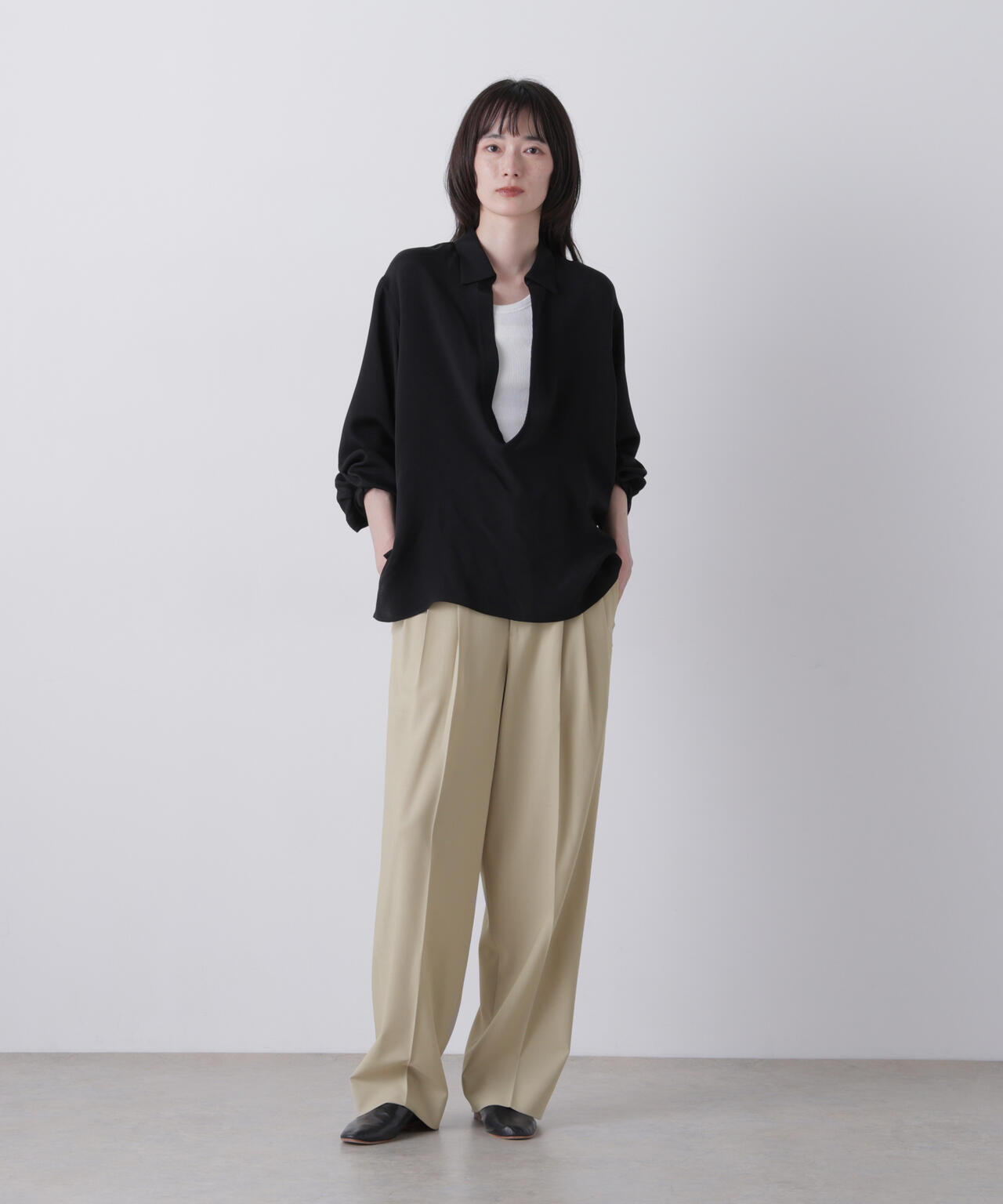 YLEVE / 2/72 SUPER 100's WOOL HIGH-TWIST VOILE TROUSERS | YLÈVE