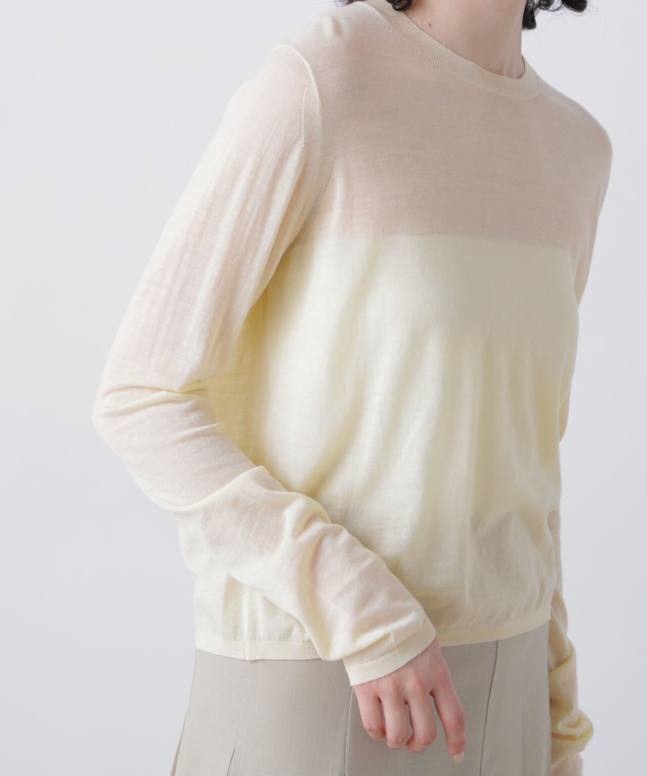 YLEVE / 2/100 FINE WOOL SHEER KNIT PULLOVER | YLÈVE（イレーヴ