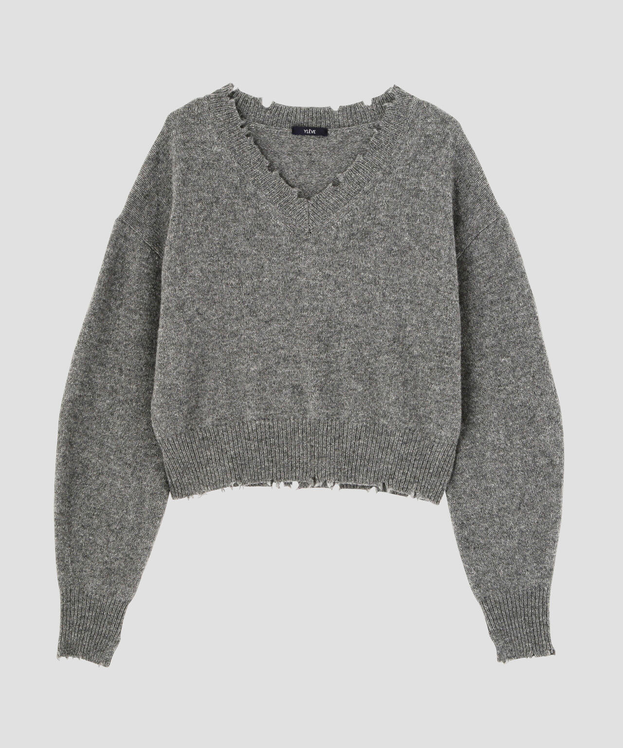 YLEVE / FRAYED EDGE V-NECK KNIT PULLOVER | YLÈVE（イレーヴ