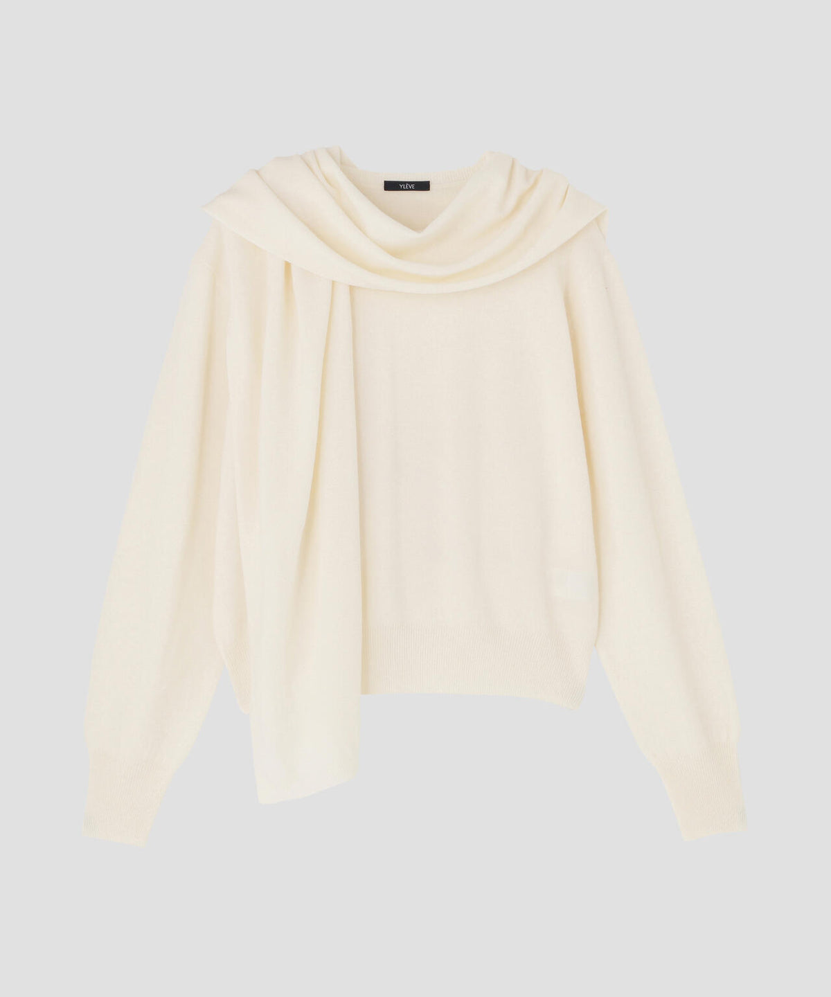 YLEVE / WOOL CASHMERE SCARF KNIT PULLOVER