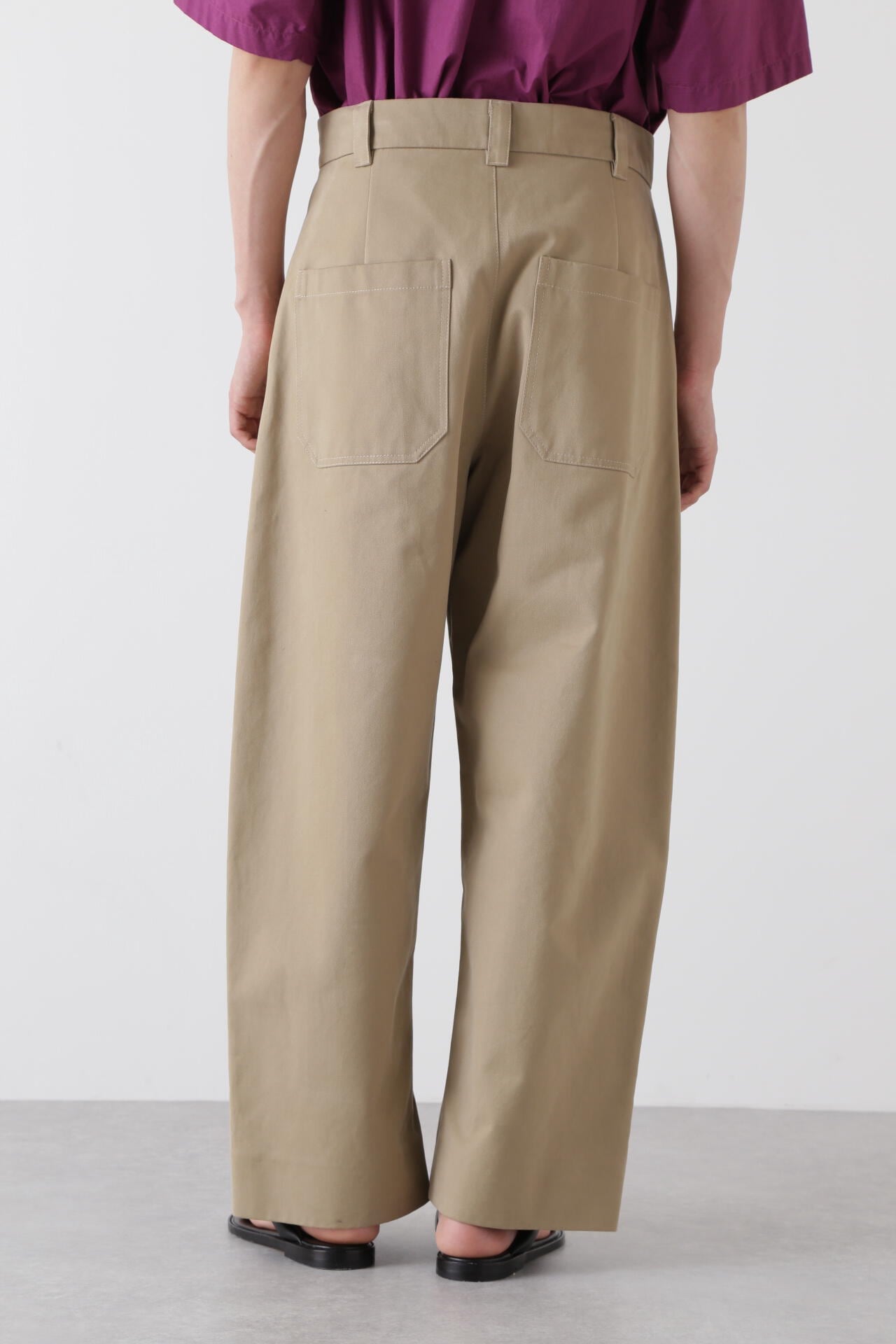 スラックス studio nicholson volume pants STUDIO NICHOLSON / PEACHED COTTON TWILL DEEP PLEAT VOLUME PANT