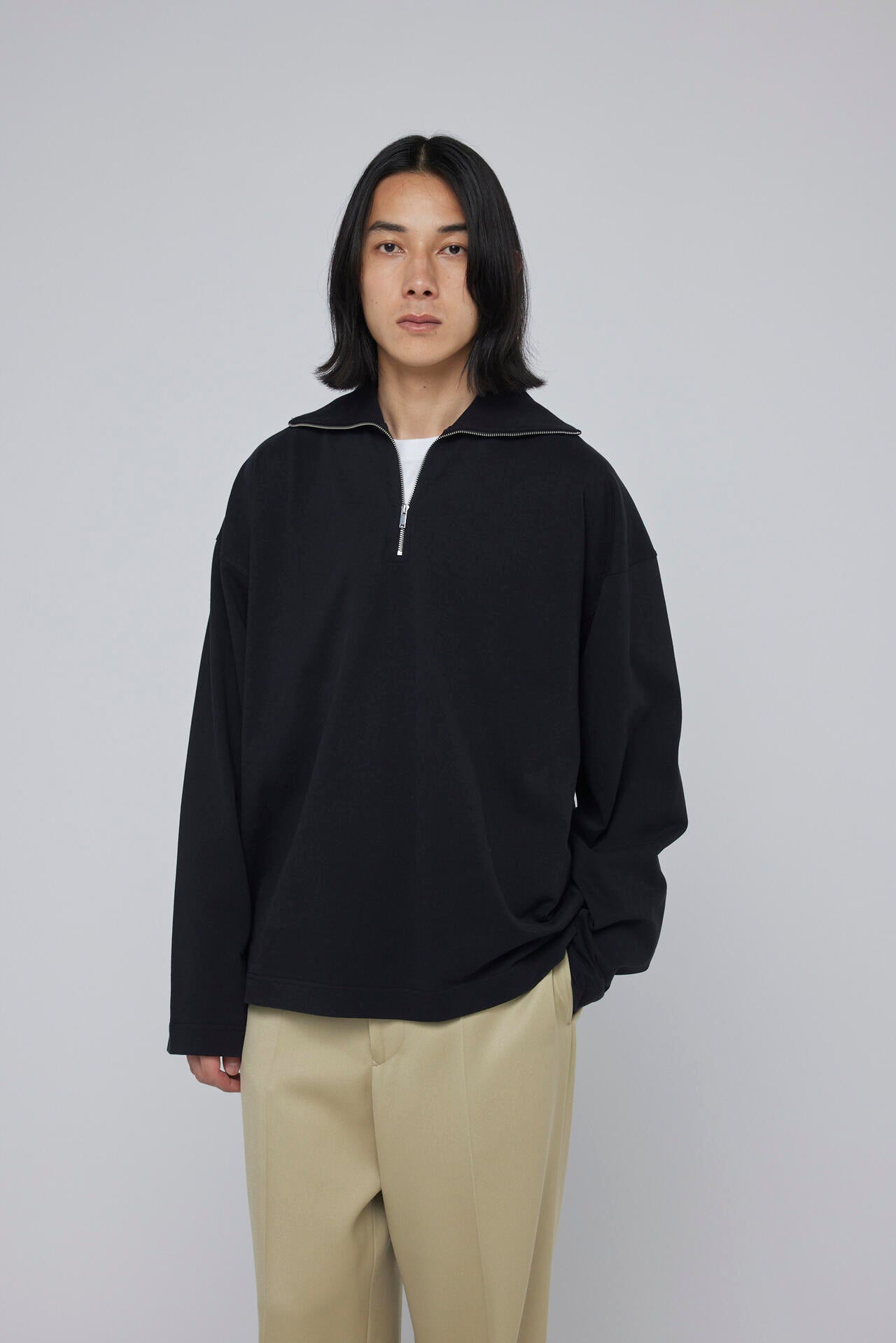STUDIO NICHOLSON / DRY HEAVY COTTON ZIP THROUGH ROLL NECK | THE