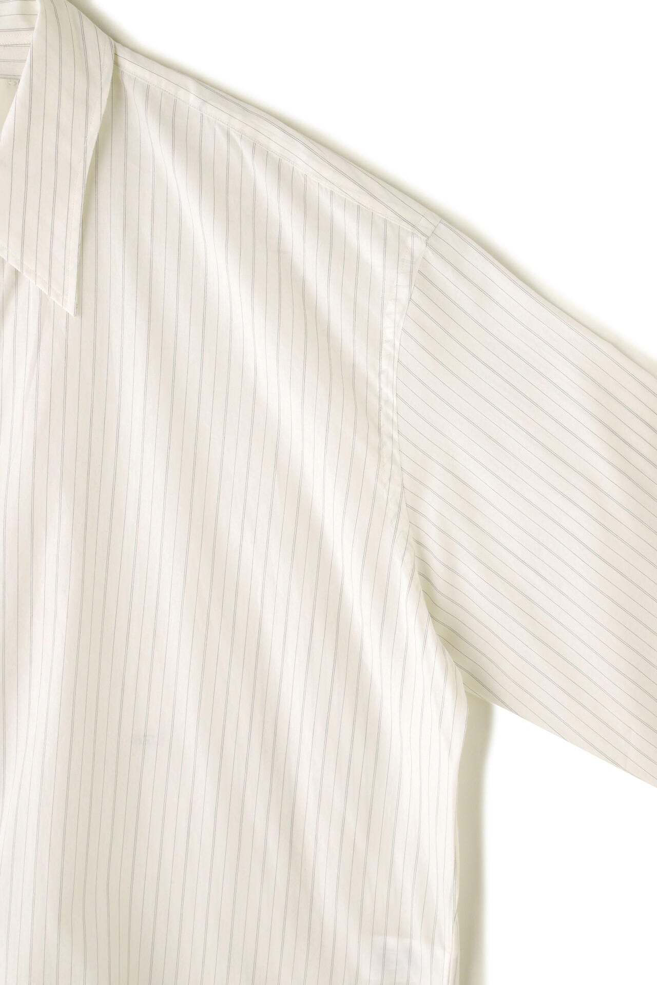 STUDIO NICHOLSON / TICKING STRIPE OVERSIZED FRENCH PLACKET SHIRT