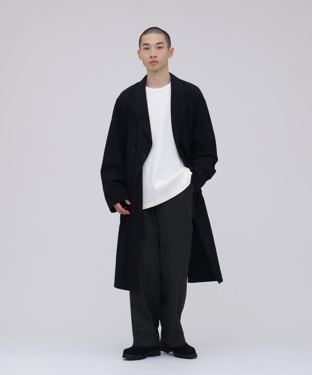 [別注] blurhms / SILK COTTN NEP PLAID COAT