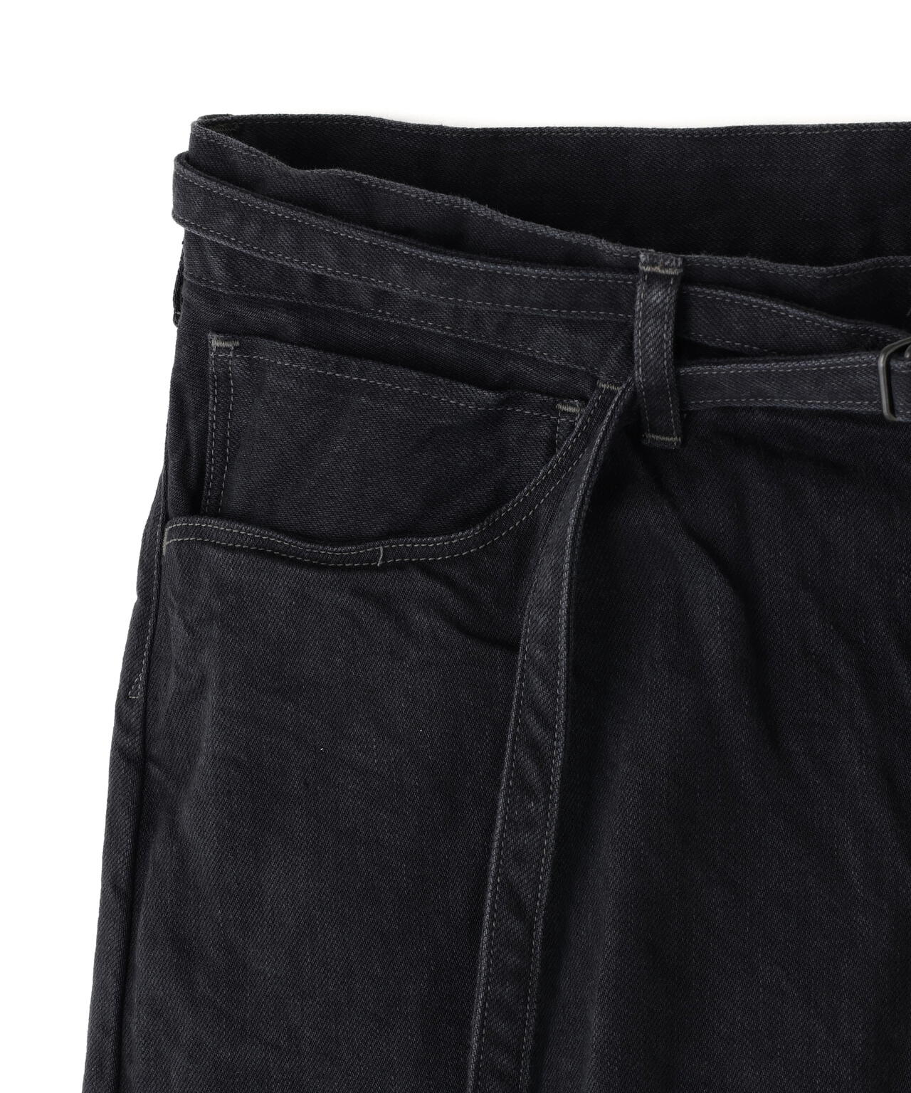 blurhms / 12.9OZ DENIM NARROW BELTED PANTS