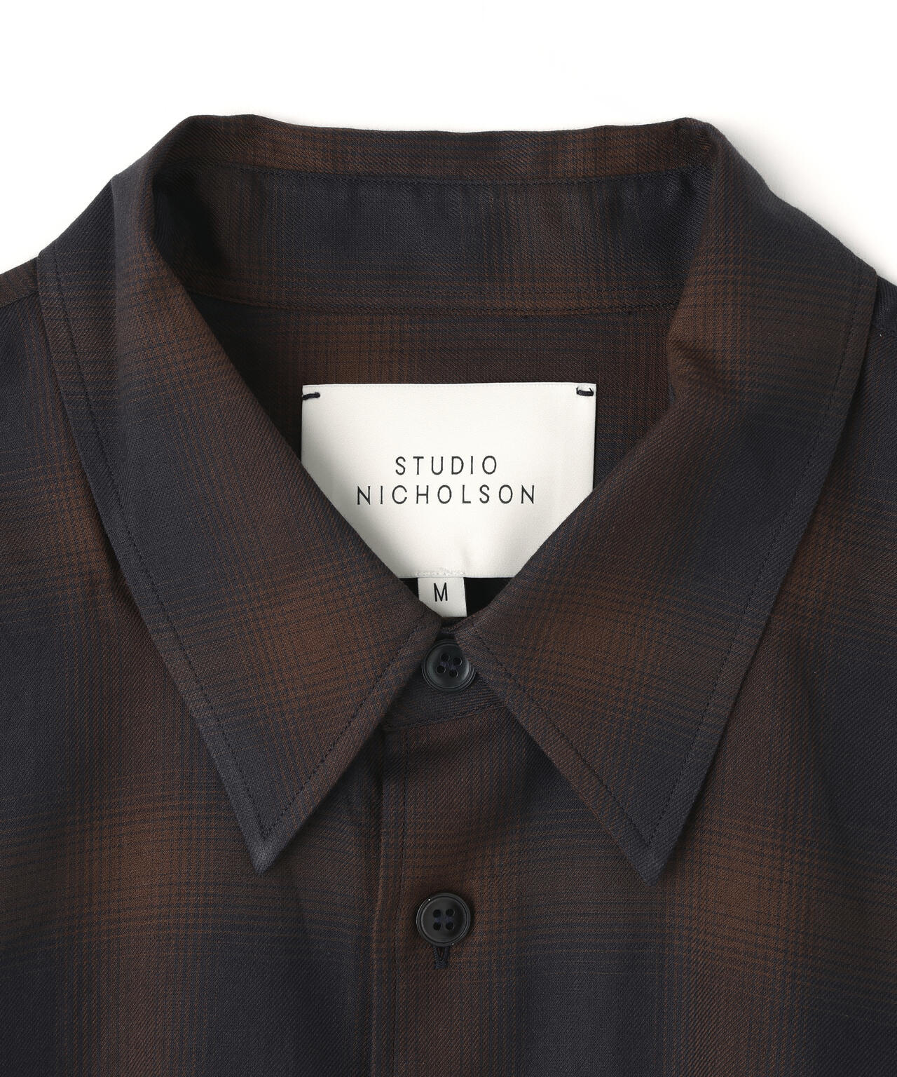 STUDIO NICHOLSON / COTTON CHECK OVERSIZED STRIGHT HEM SHIRT | THE