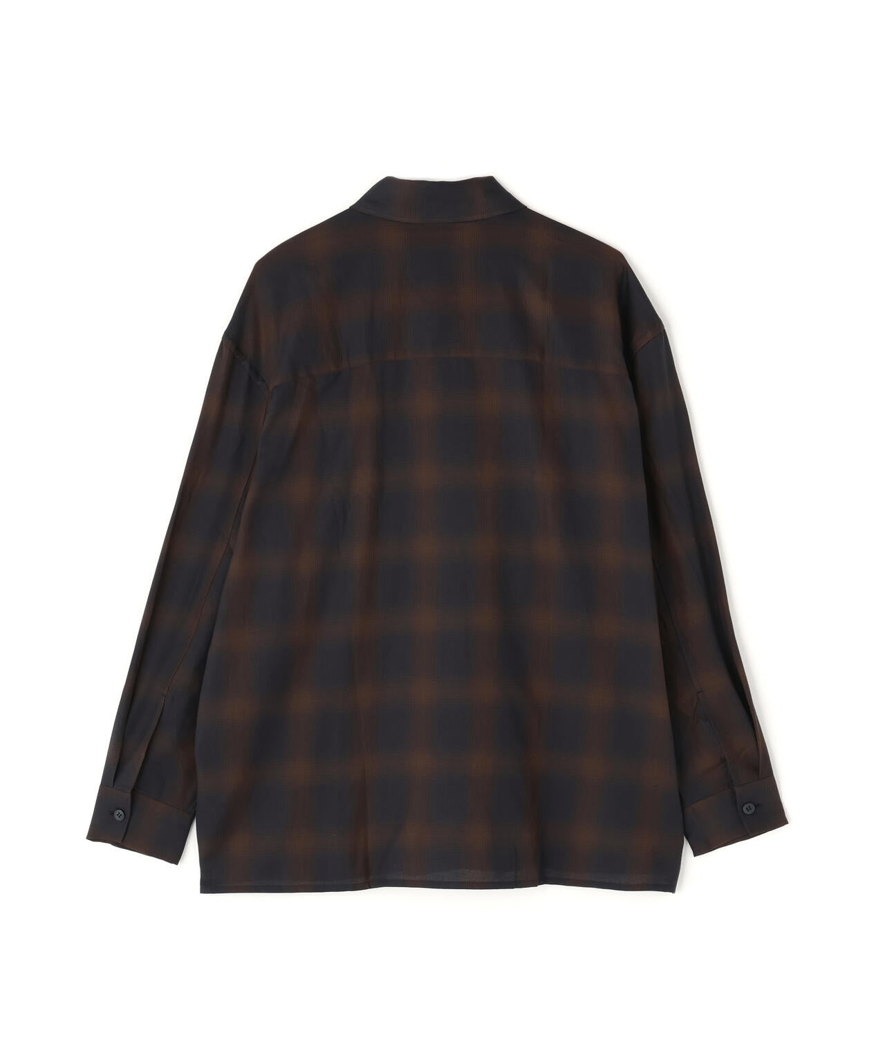 STUDIO NICHOLSON / COTTON CHECK OVERSIZED STRIGHT HEM SHIRT | THE