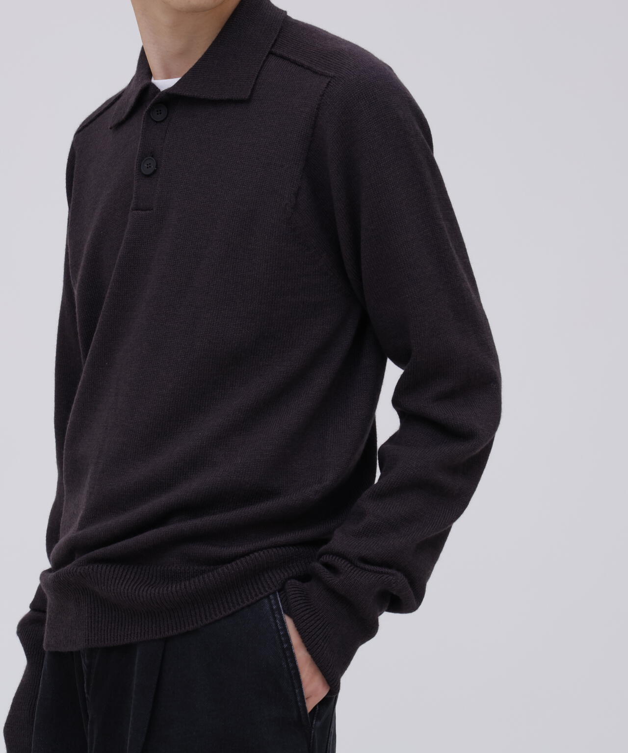 STUDIO NICHOLSON / EXTRAFINE MERINO POLO SHIRT JUMPER | THE