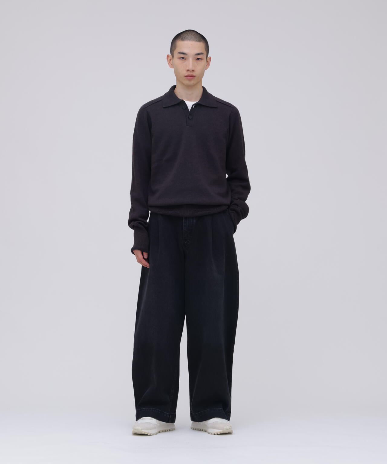 STUDIO NICHOLSON / EXTRAFINE MERINO POLO SHIRT JUMPER | THE