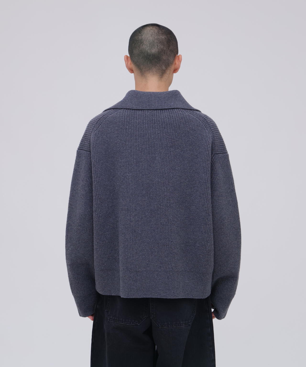 別注]STUDIO NICHOLSON / LAMBSWOOL RIB POLO COLLAR JUMPER | THE