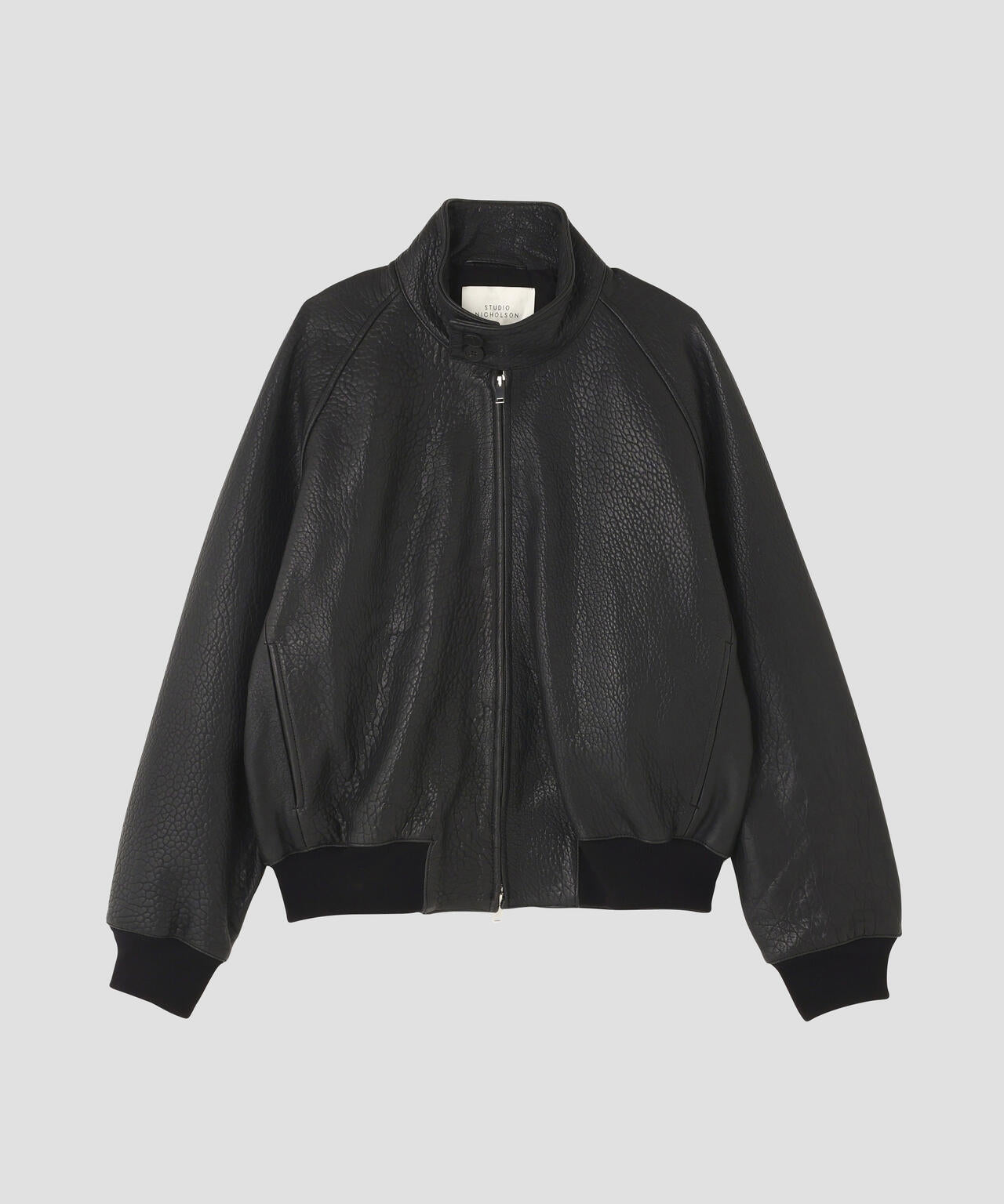 STUDIO NICHOLSON / TEXTURED LEATHER HARRINGTON JACKET | THE