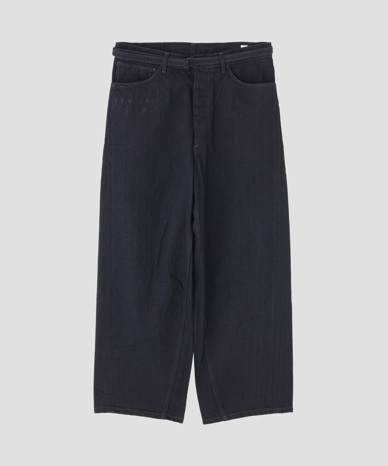 blurhms / 12.9OZ DENIM BIAS BELTED PANTS