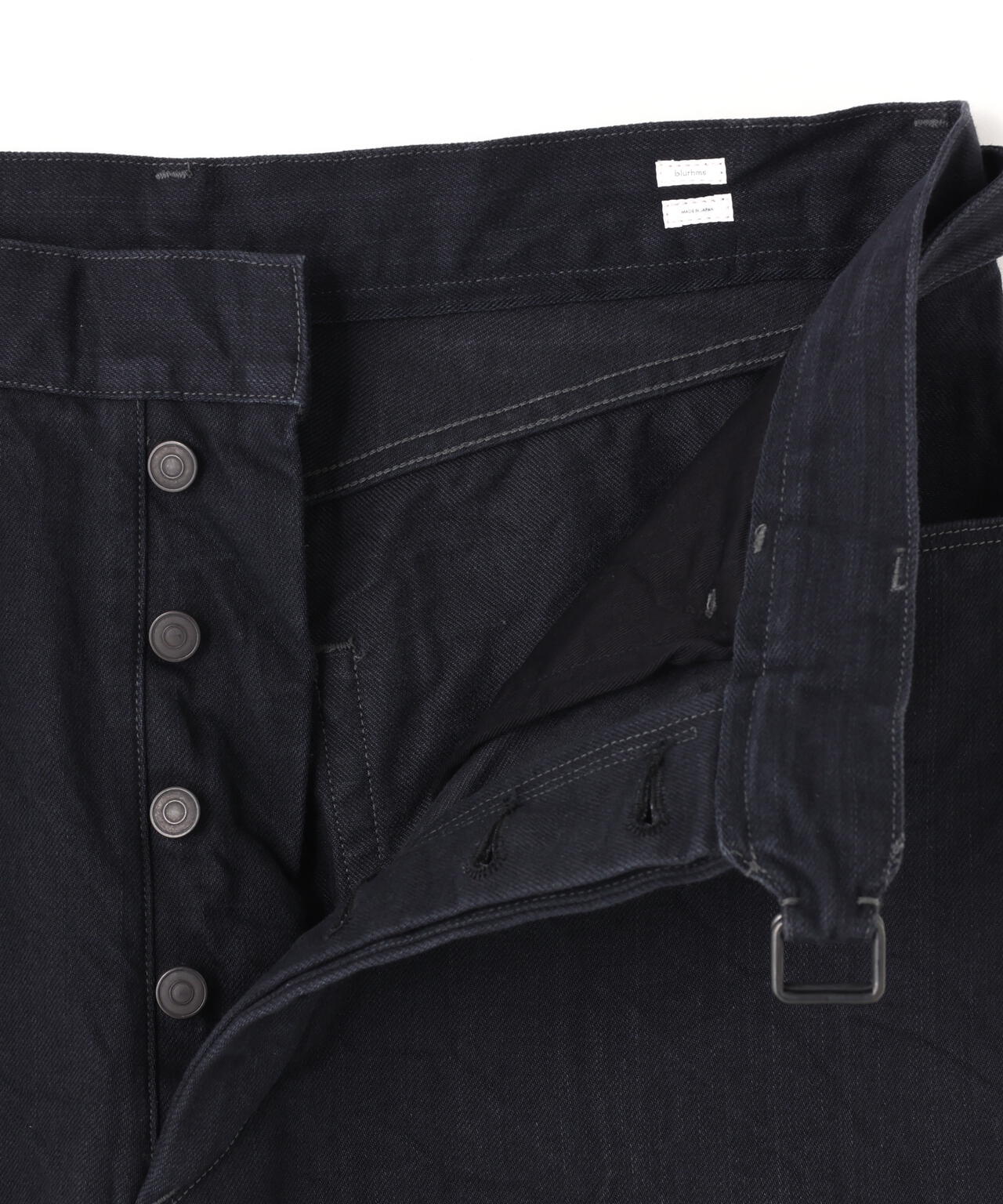 blurhms / 12.9OZ DENIM BIAS BELTED PANTS