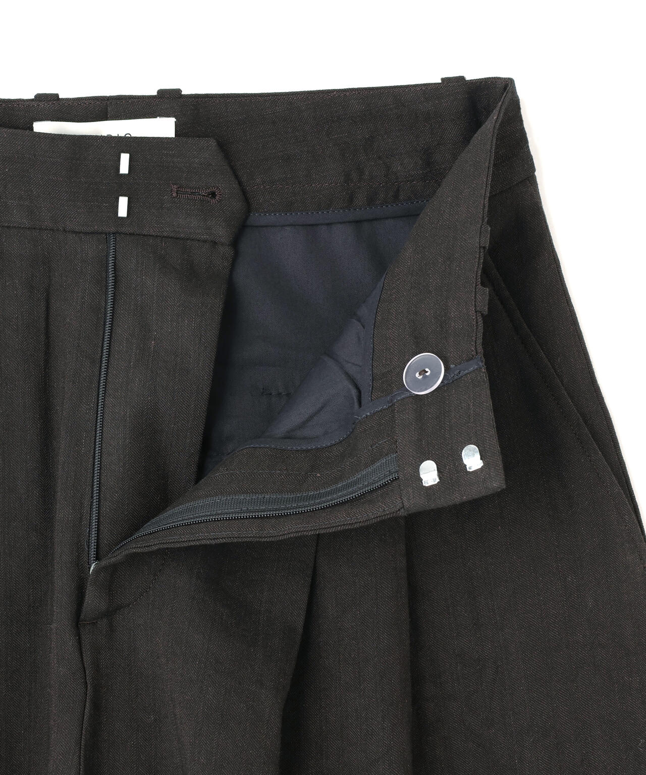 STUDIO NICHOLSON / BROKEN HERRINGBONE DOUBLE PLEAT VOLUME PANT