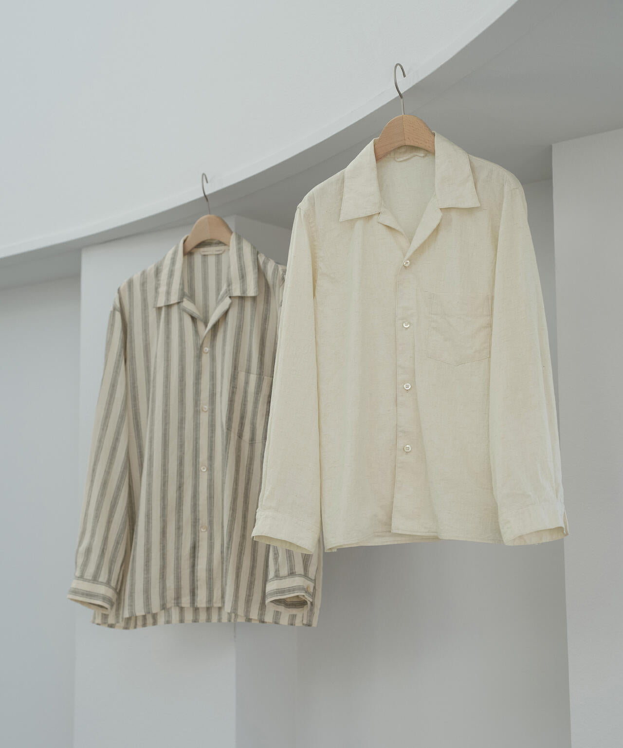 別注]blurhms / COTTON LINEN OPEN-COLLAR SHIRT LONG SLEEVE | THE