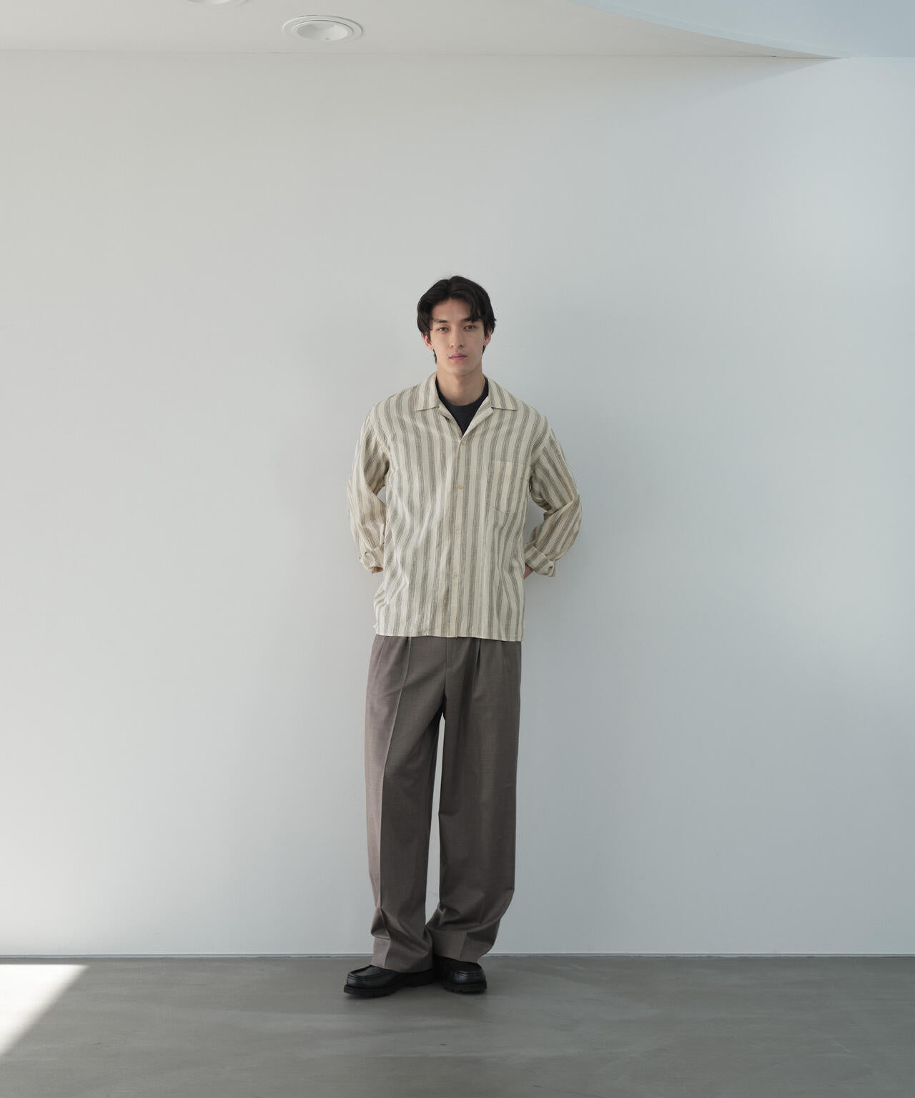 別注]blurhms / COTTON LINEN OPEN-COLLAR SHIRT LONG SLEEVE | THE
