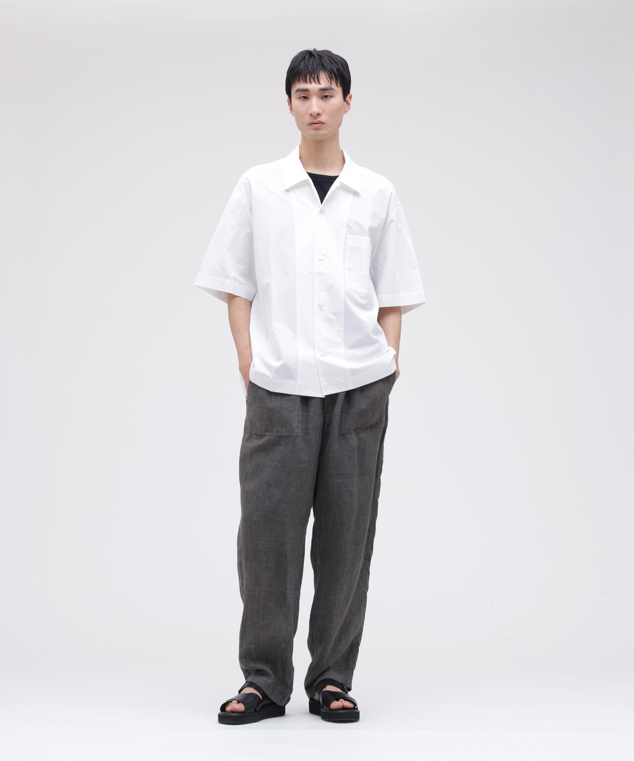 STUDIO NICHOLSON / TYPEWRITER COTTON SHORT SLEEVE SHIRT | THE