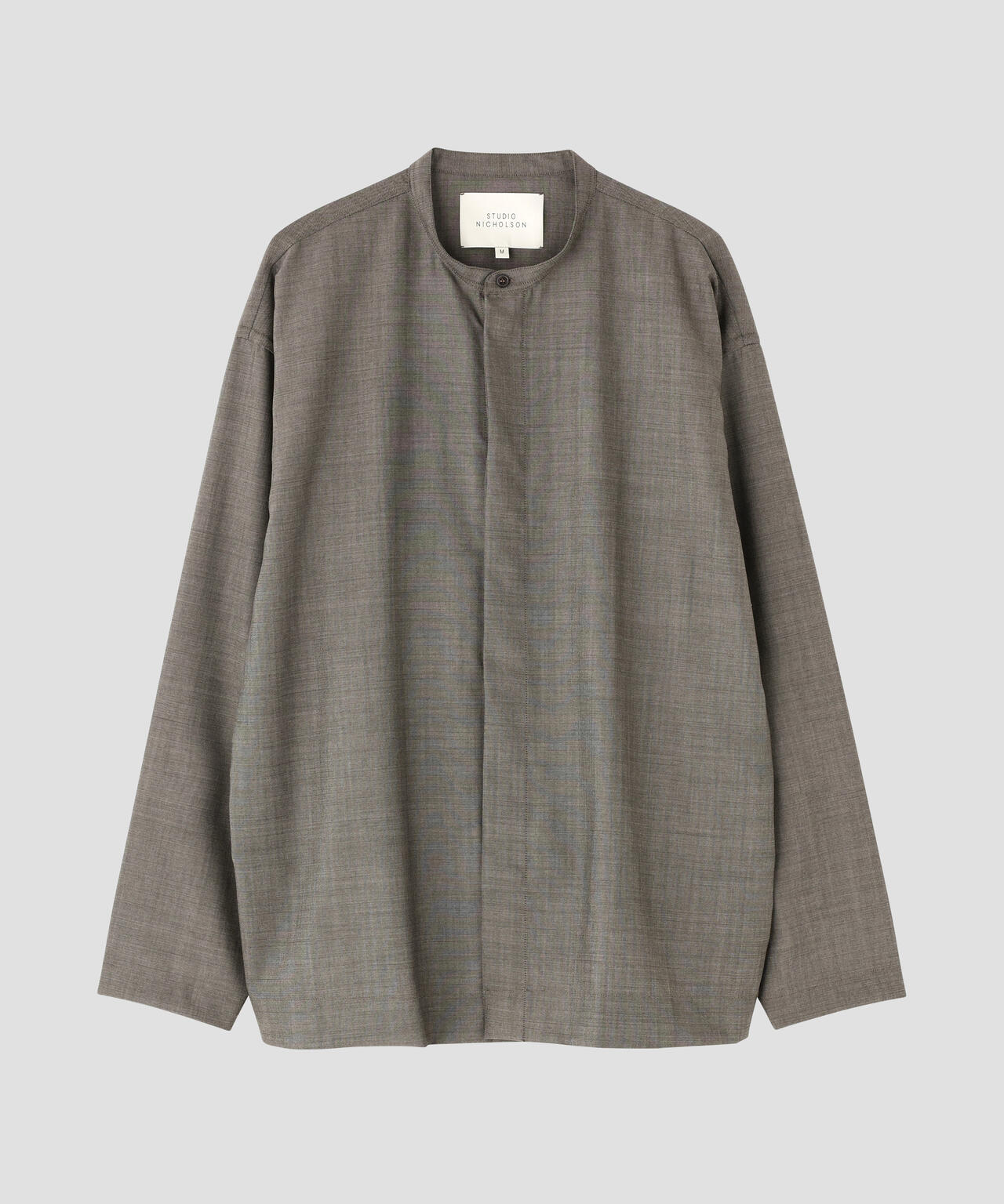 STUDIO NICHOLSON / TROPICAL WOOL GRANDAD COLLAR SHIRT | THE