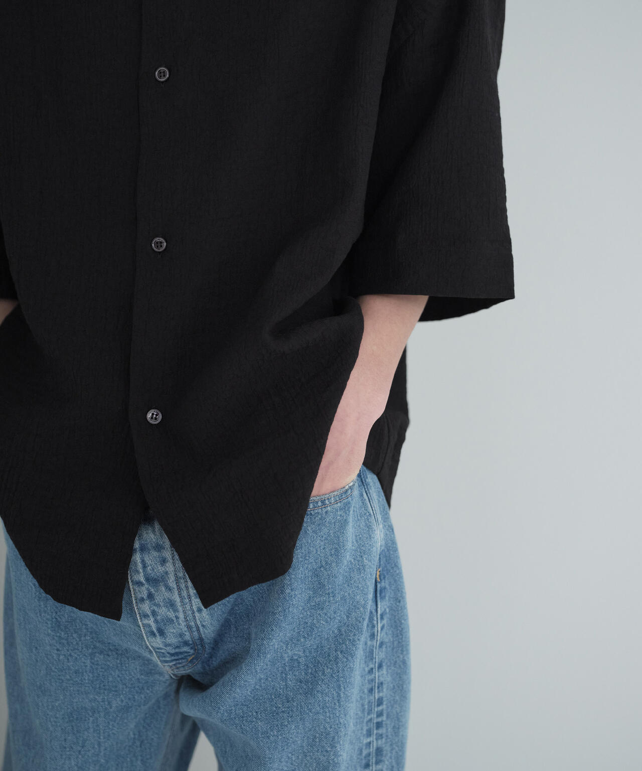 別注]STUDIO NICHOLSON /MINIMAL MATELASSE SHORT SLEEVE BOXY SHIRT